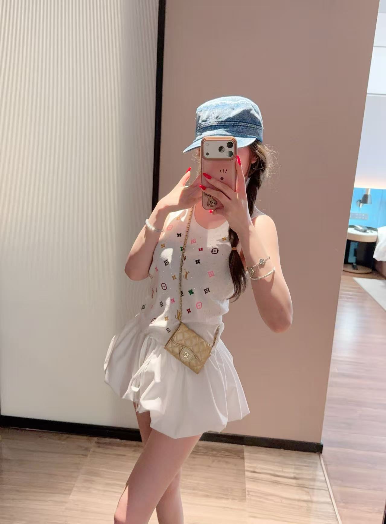 LU Colorful Diamond Monogram Sleeveless Vest