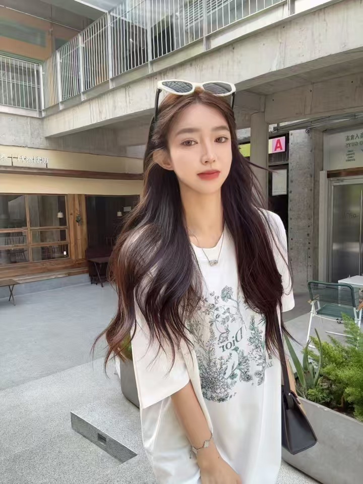 DD Botanical Print Oversized Tee