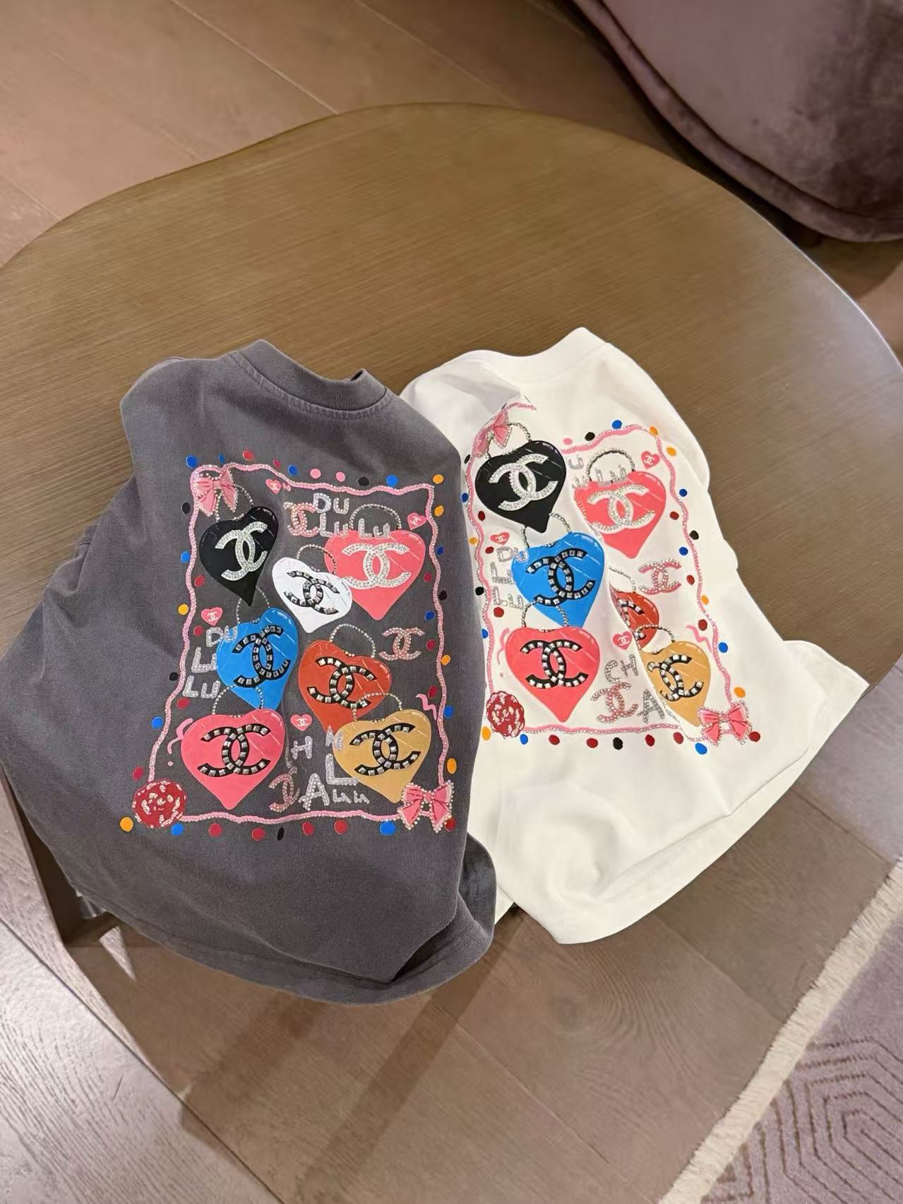 CC Double-C Logo Colorful Heart Short-Sleeve T-Shirt