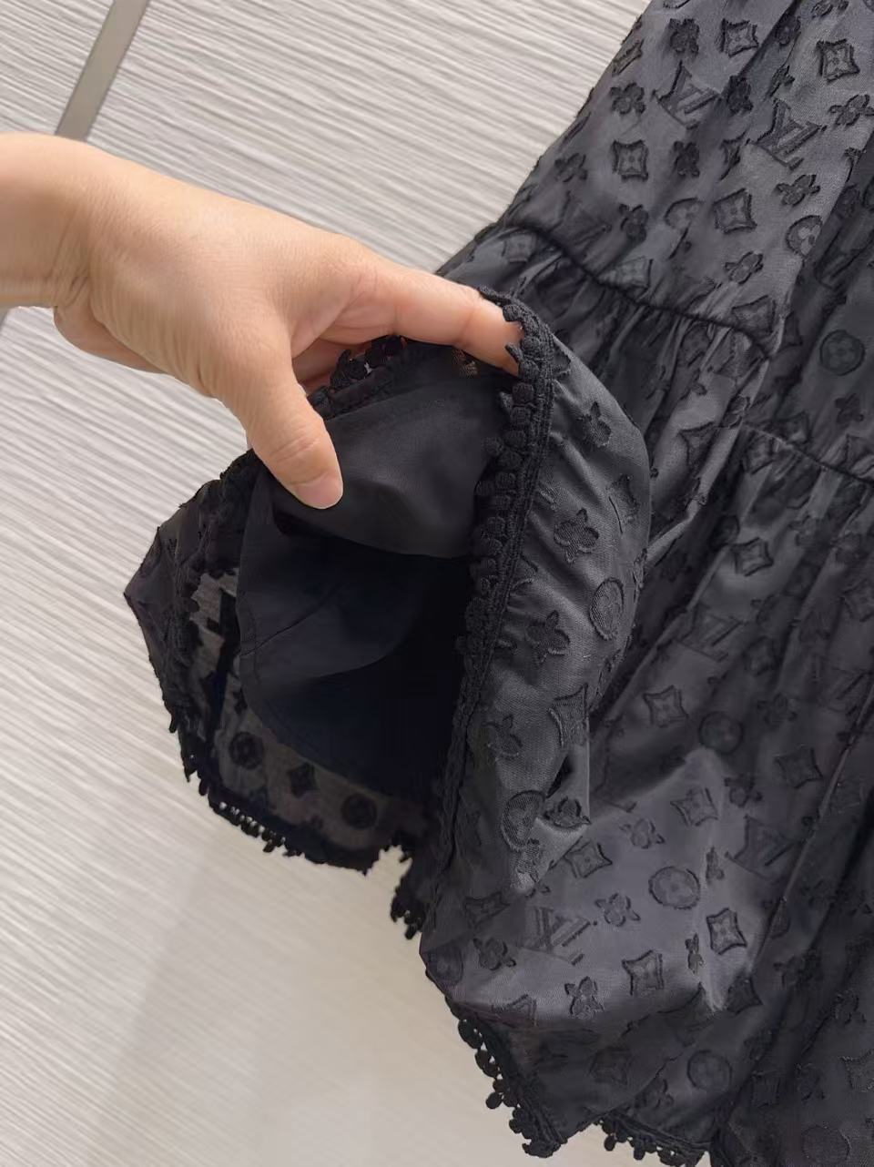 LV Jacquard Tiered Sleeveless Dress