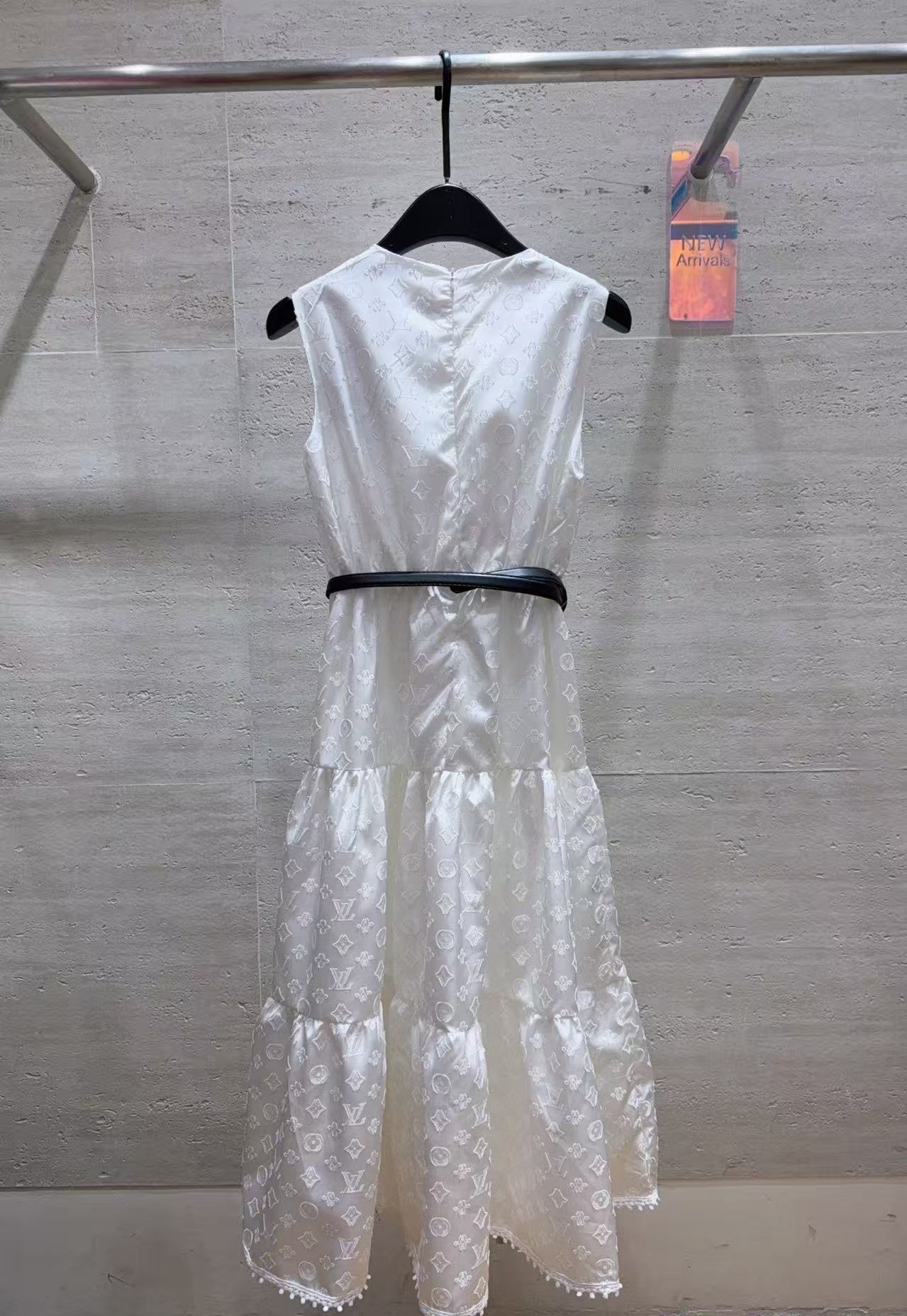 LV Jacquard Tiered Sleeveless Dress