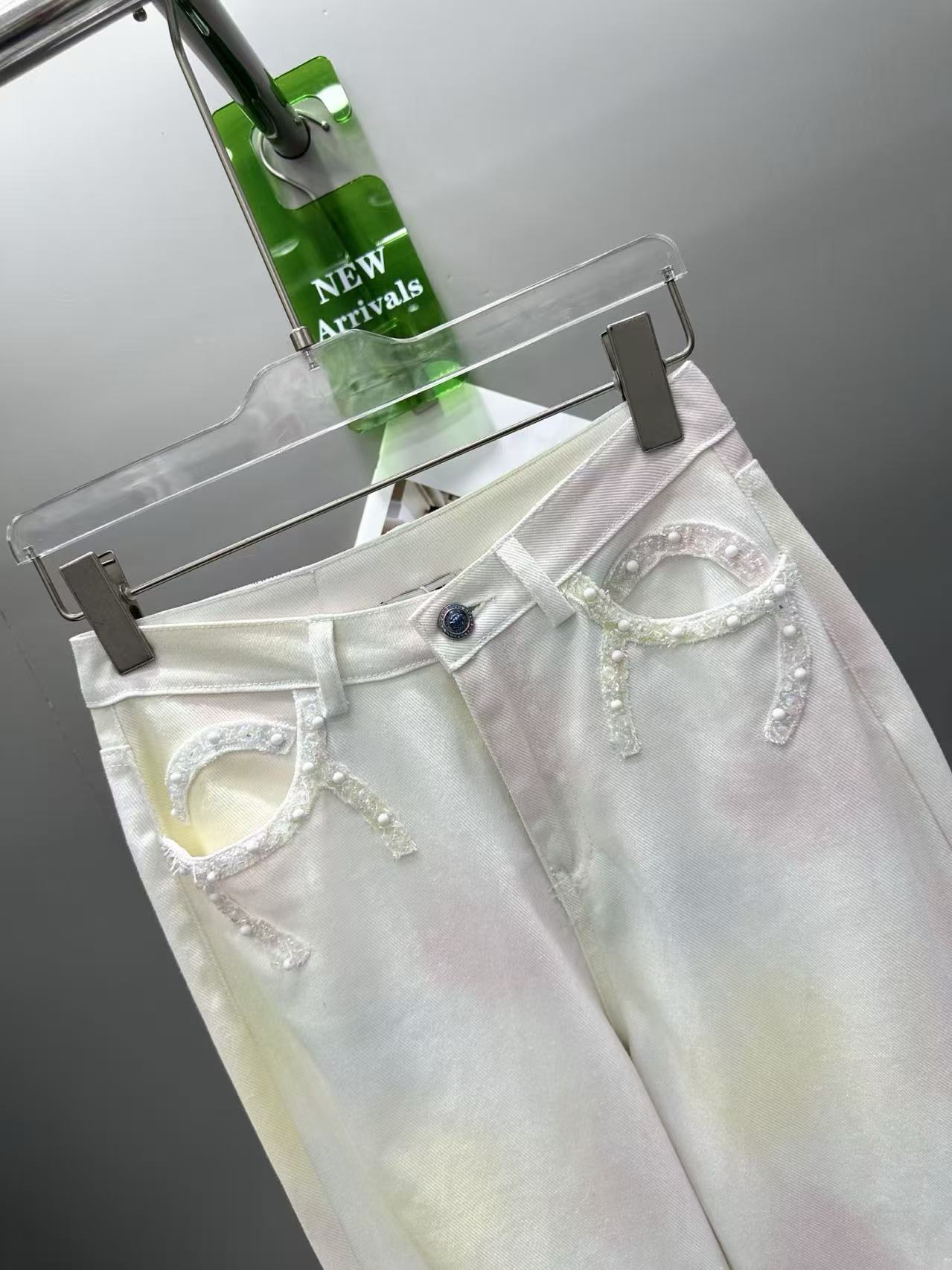 CC Iridescent Gradient High-Waist Wide-Leg Jeans