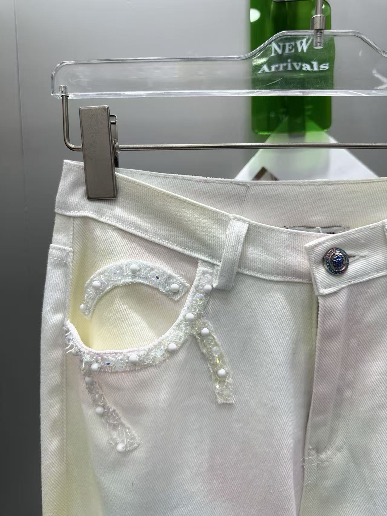CC Iridescent Gradient High-Waist Wide-Leg Jeans
