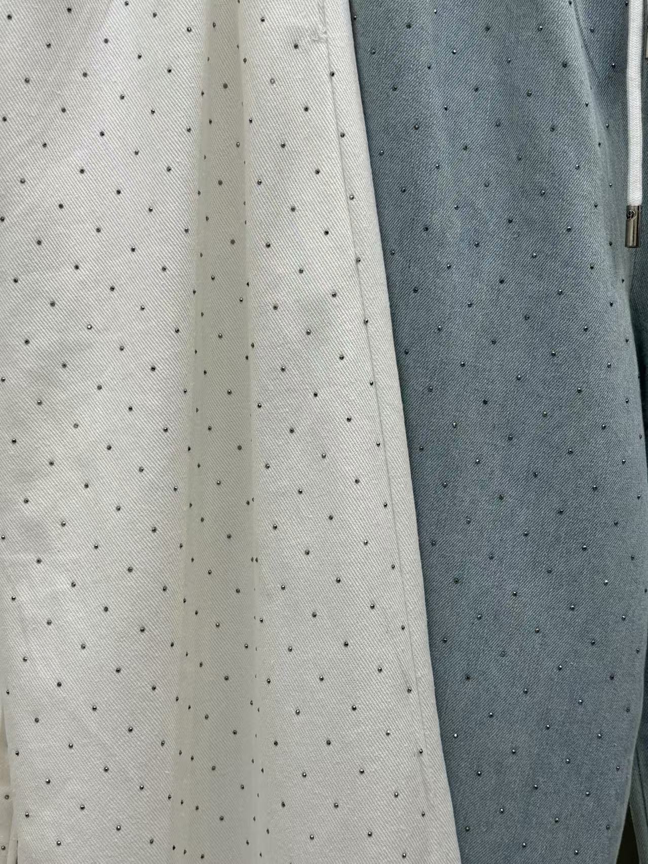 CC Polka Dot Elastic Waist Drapey Wide-Leg Pants