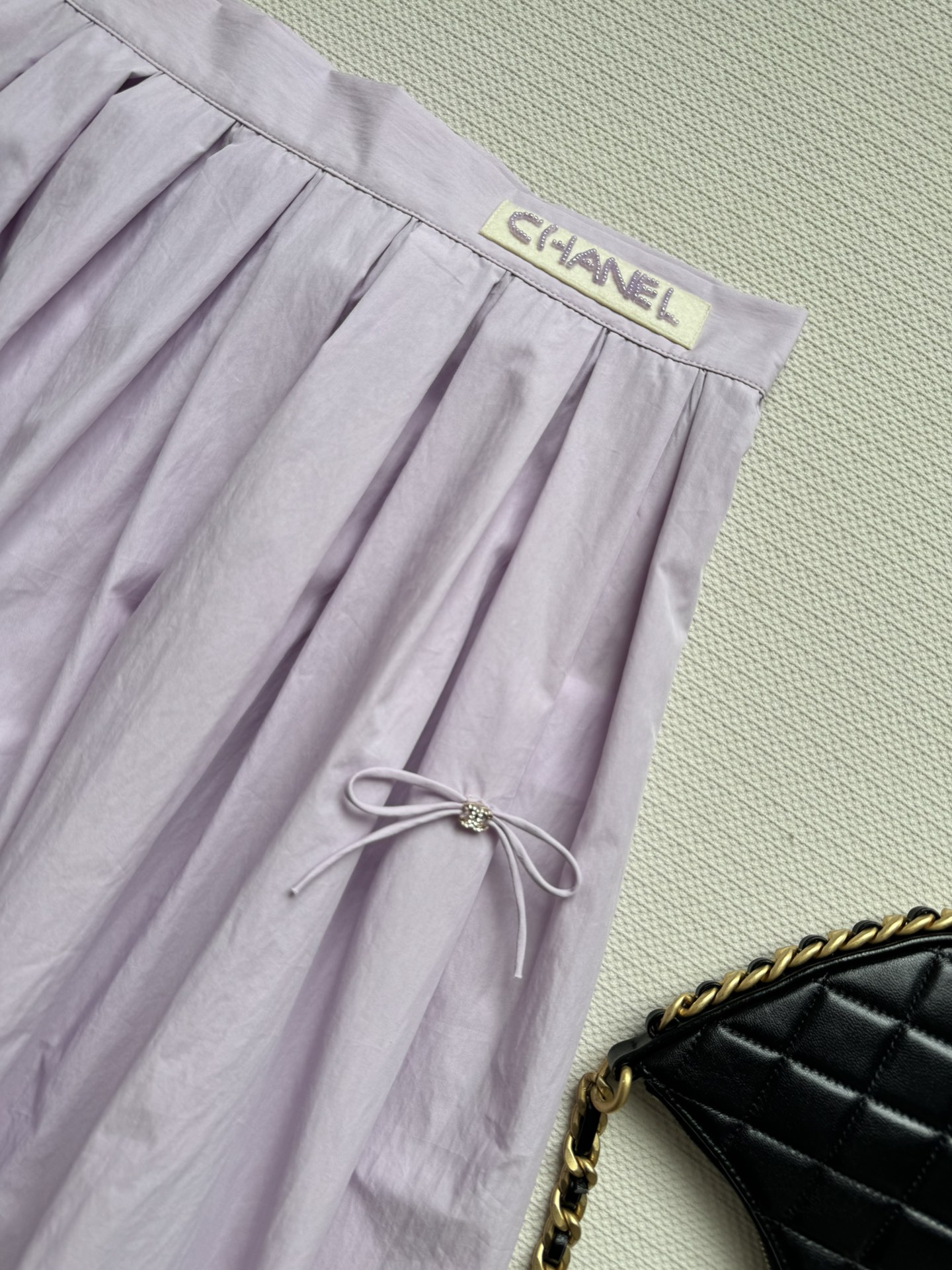 Cha New Bowknot LOGO Pleated Skirt