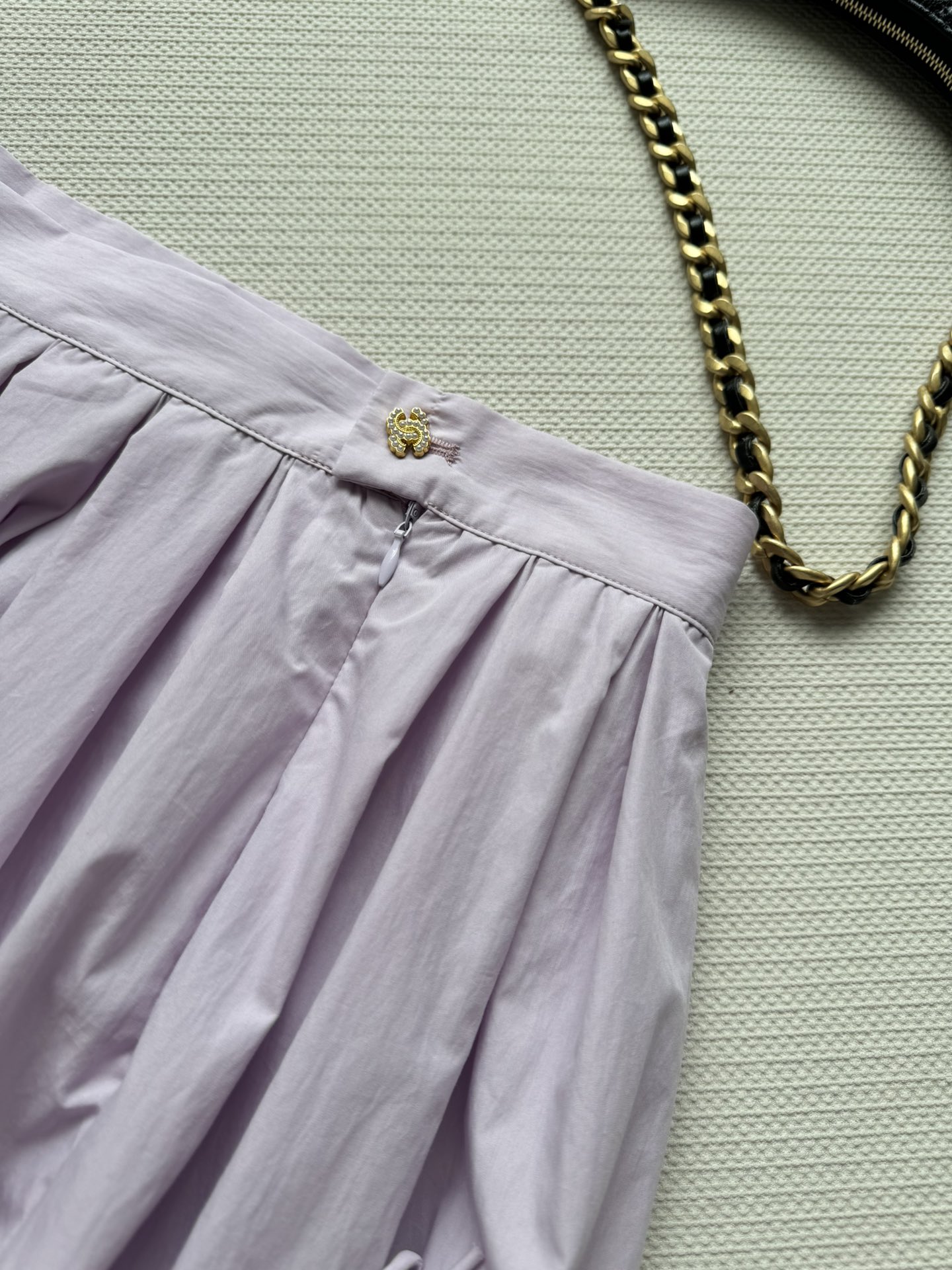 Cha New Bowknot LOGO Pleated Skirt