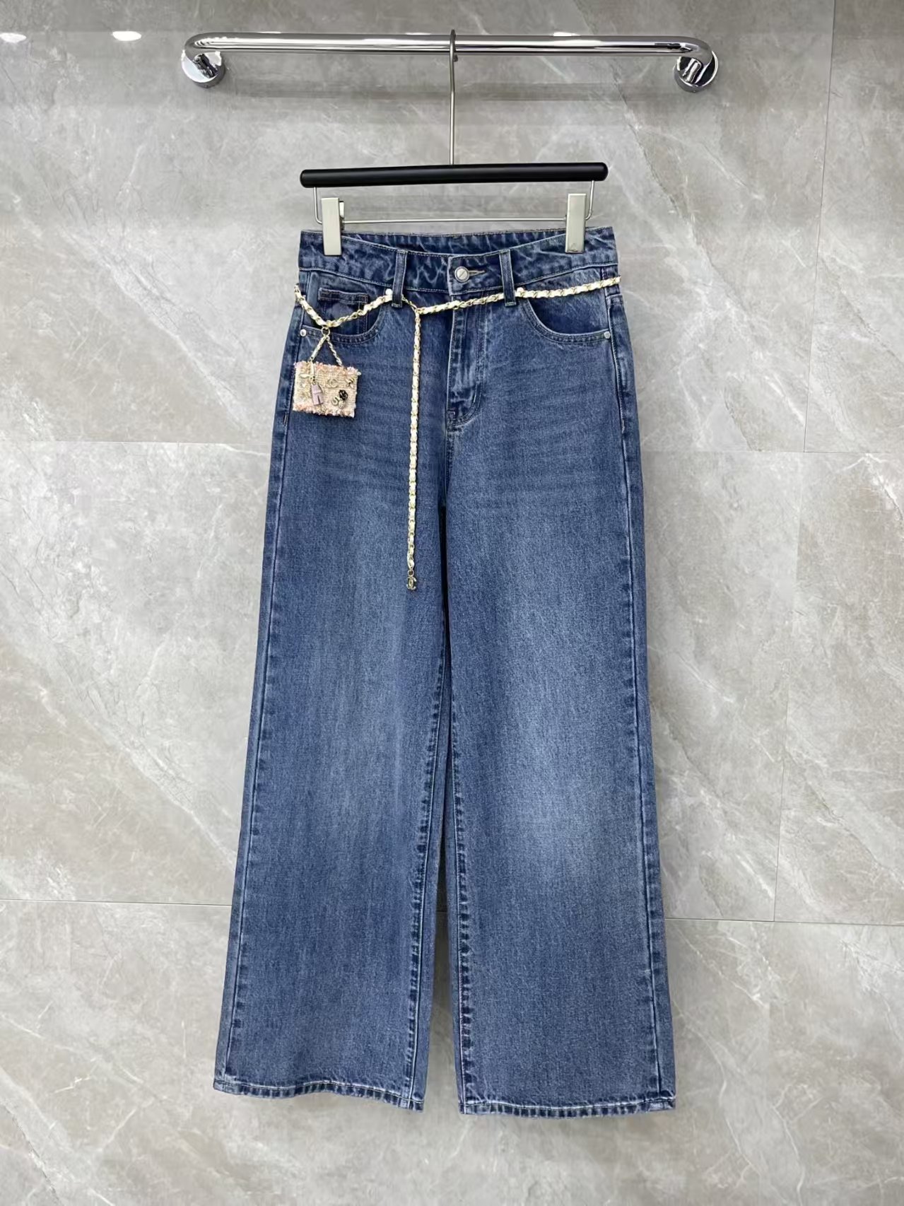Cha-style Quilted wide-leg Jeans