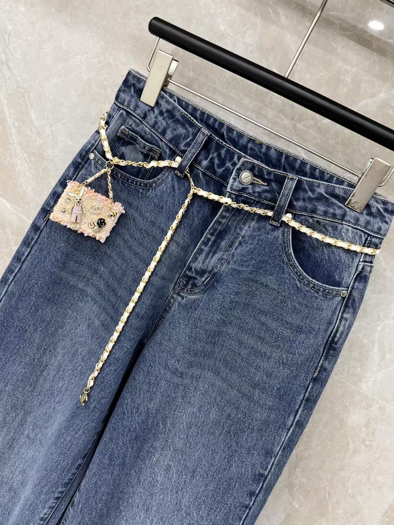 Cha-style Quilted wide-leg Jeans