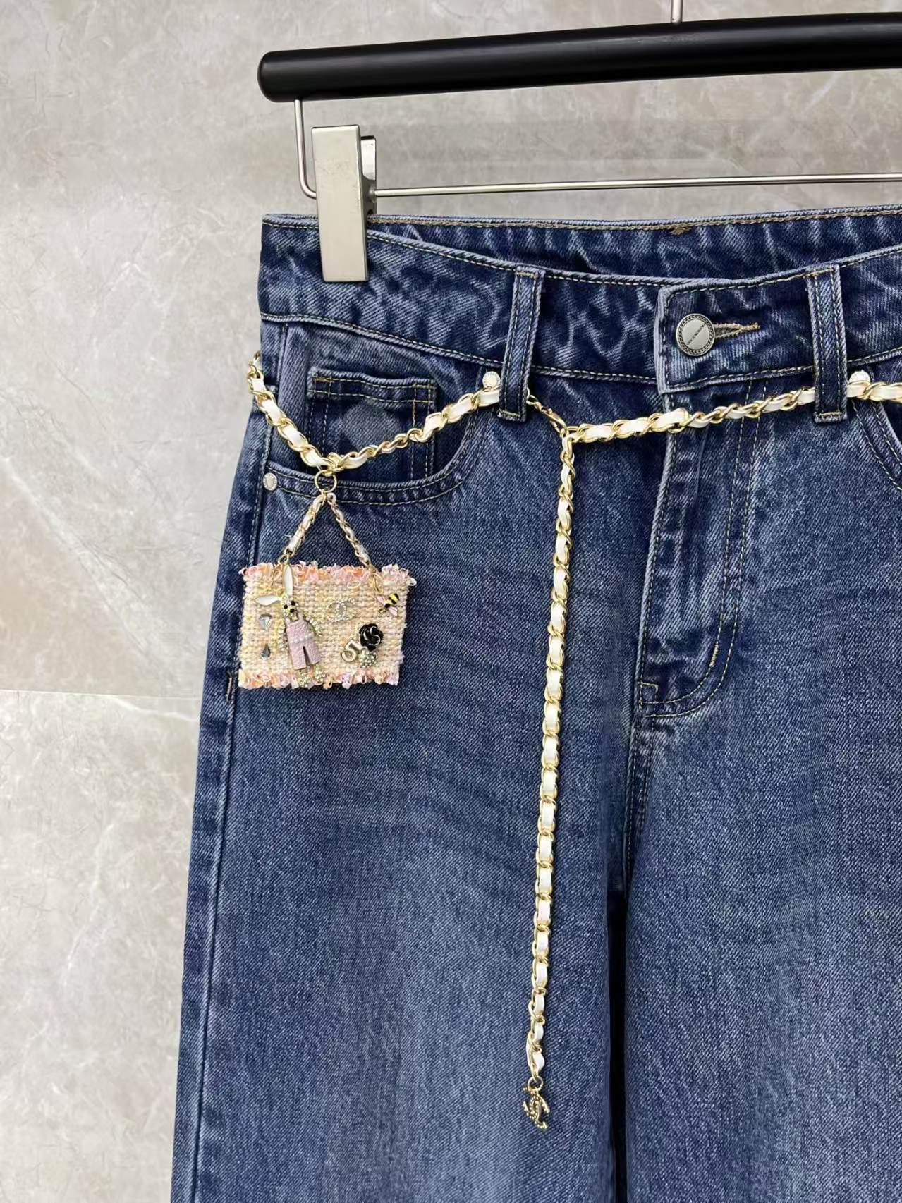 Cha-style Quilted wide-leg Jeans