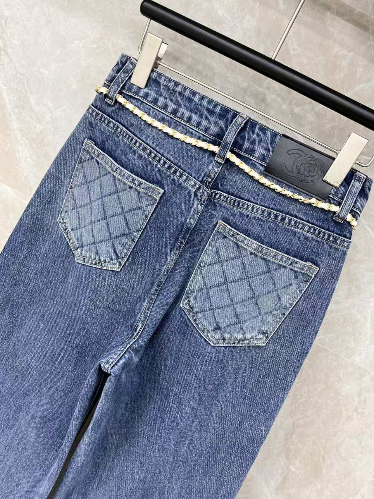 Cha-style Quilted wide-leg Jeans