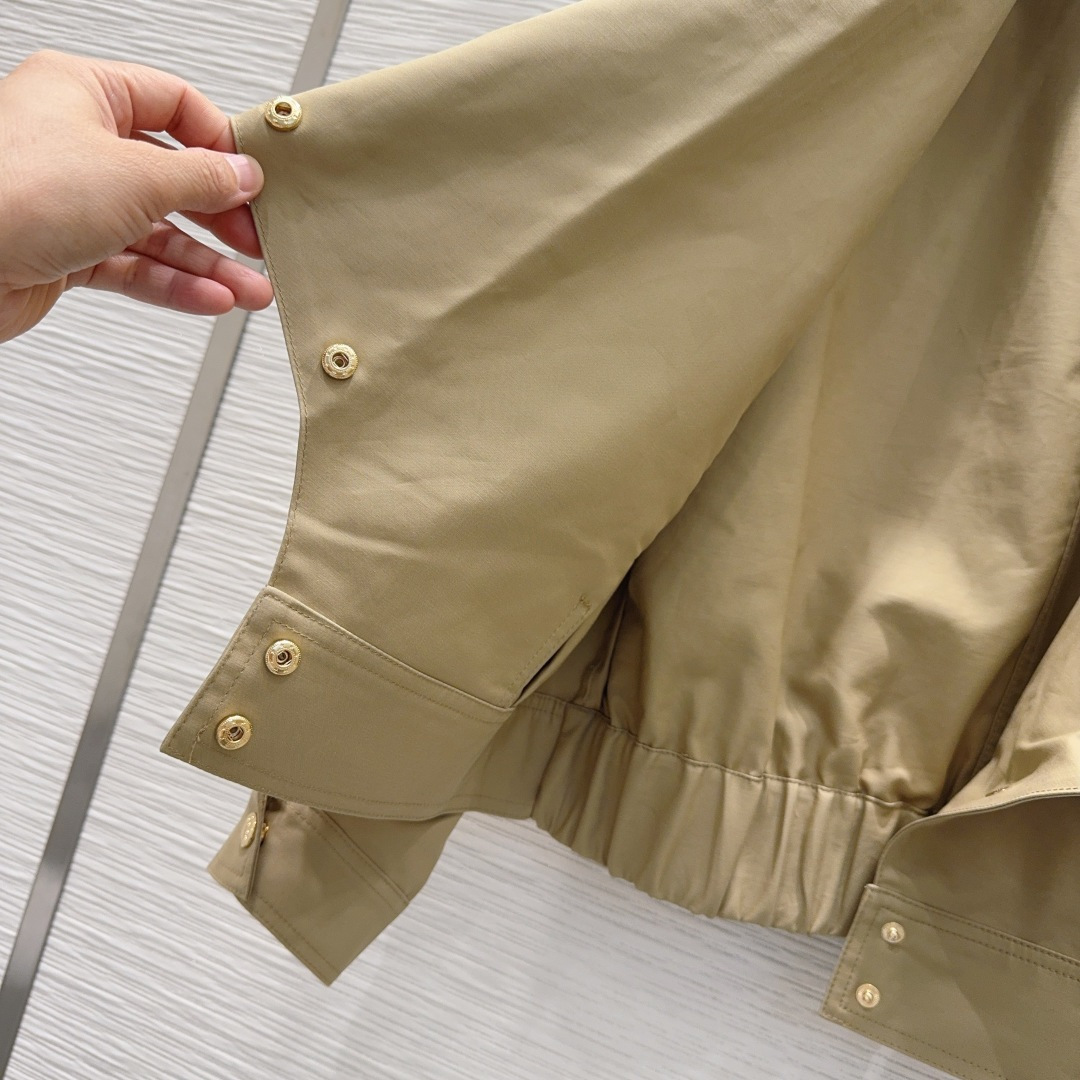 LO 26 Khaki Draped Collar Cropped Jacket