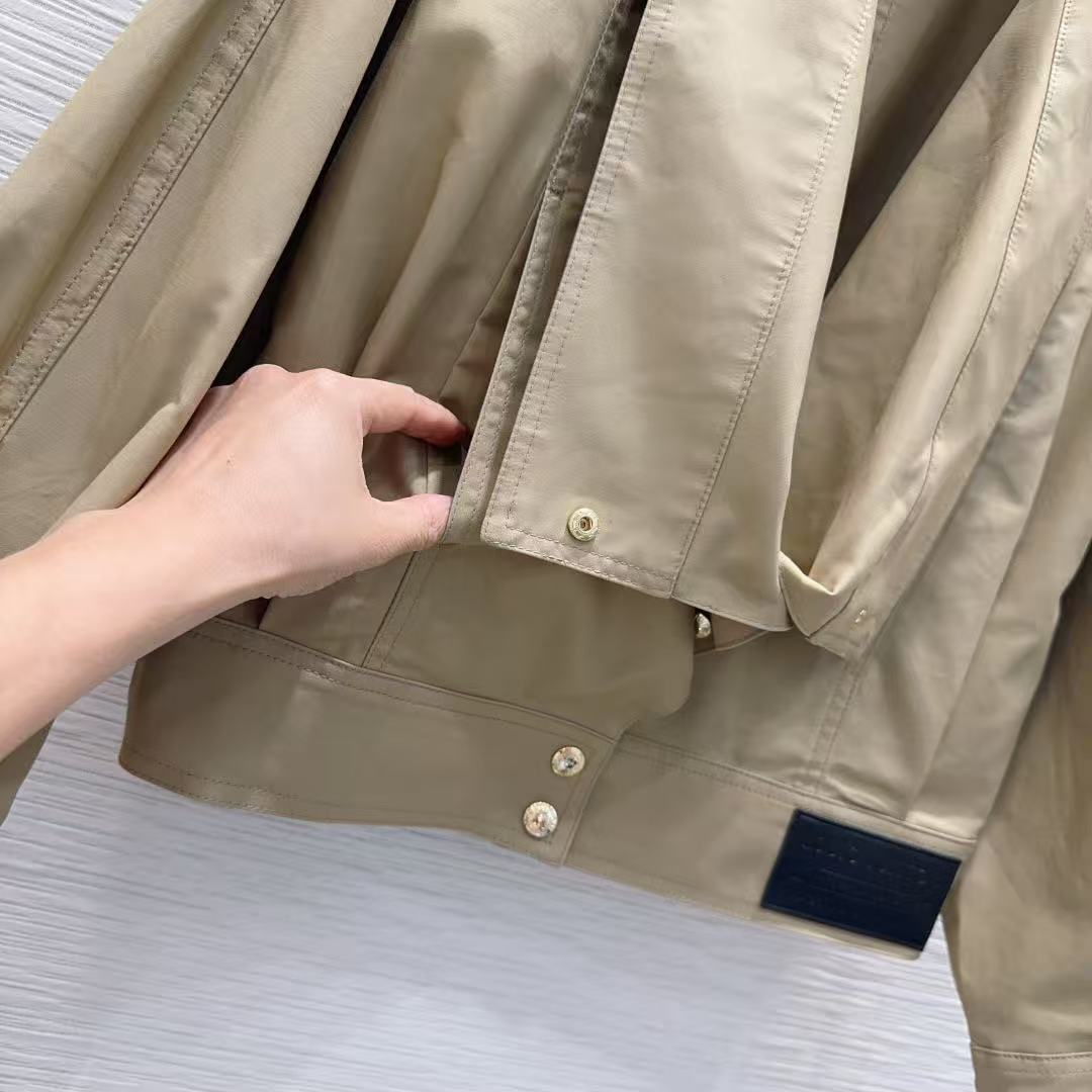 LO 26 Khaki Draped Collar Cropped Jacket