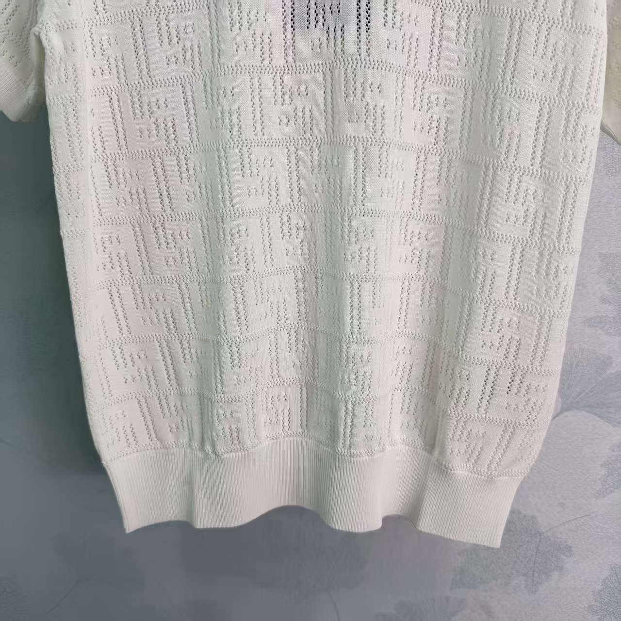 FE* 2026 Spring/Summer New Collared Hollow Knit Short Sleeve