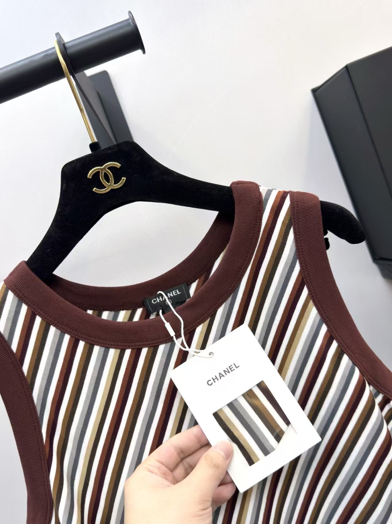 Cha Diagonal Stripe Sleeveless Dress