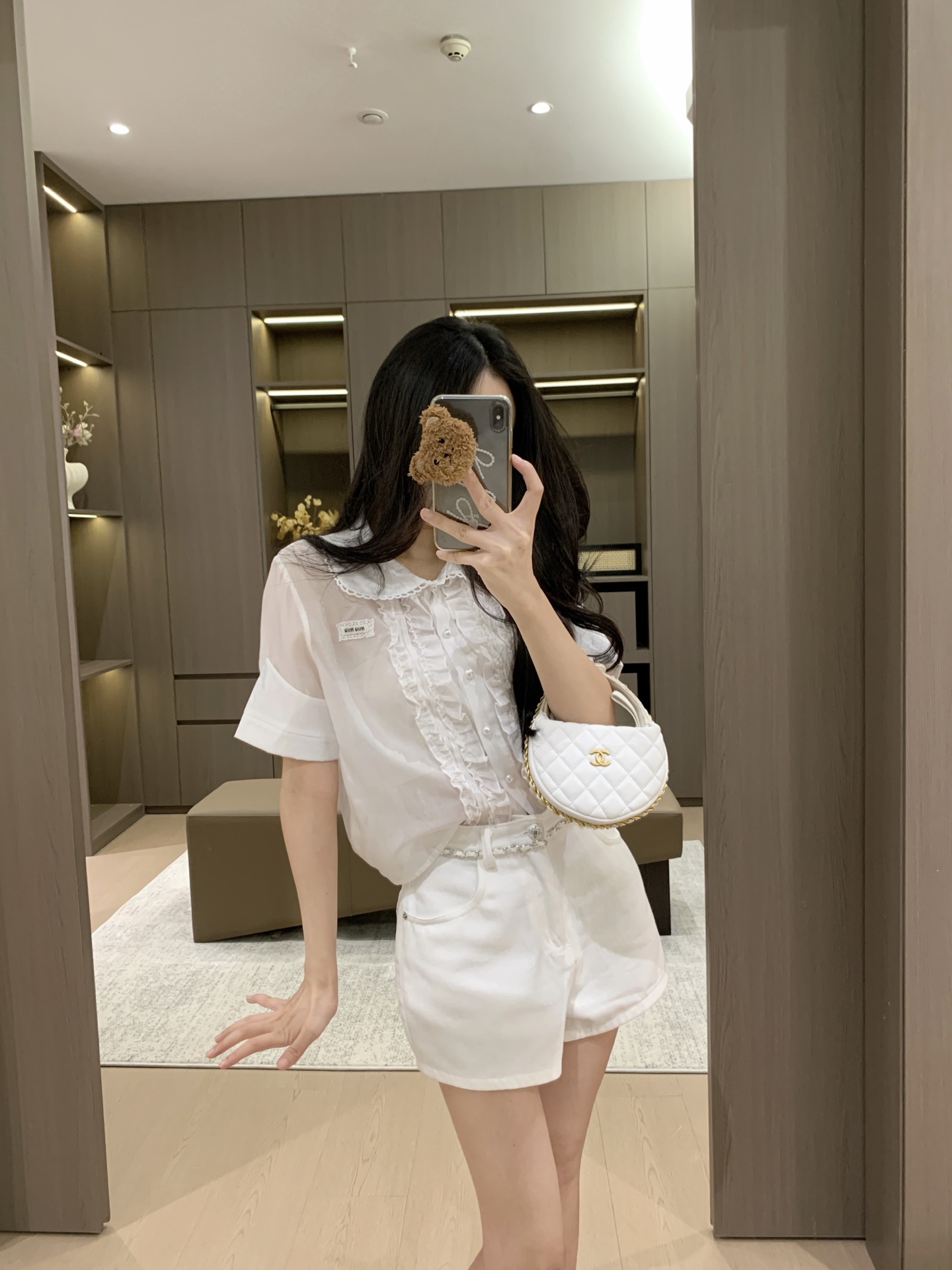 Mi New Arrival: Pure Desire Ruffled Peter Pan Collar Short Sleeve Shirt