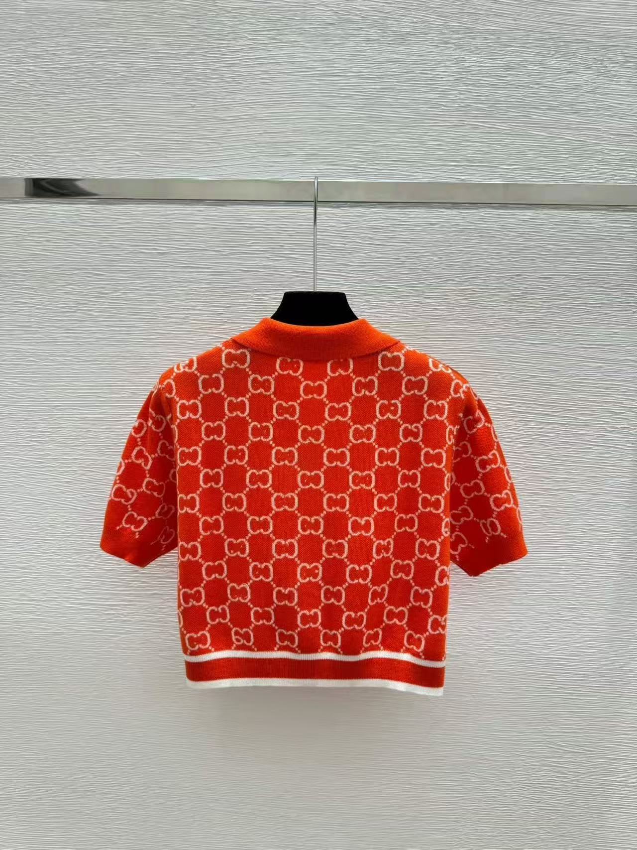 GU 26 Women Vintage Jacquard Polo Top Mini Skirt Matching Set