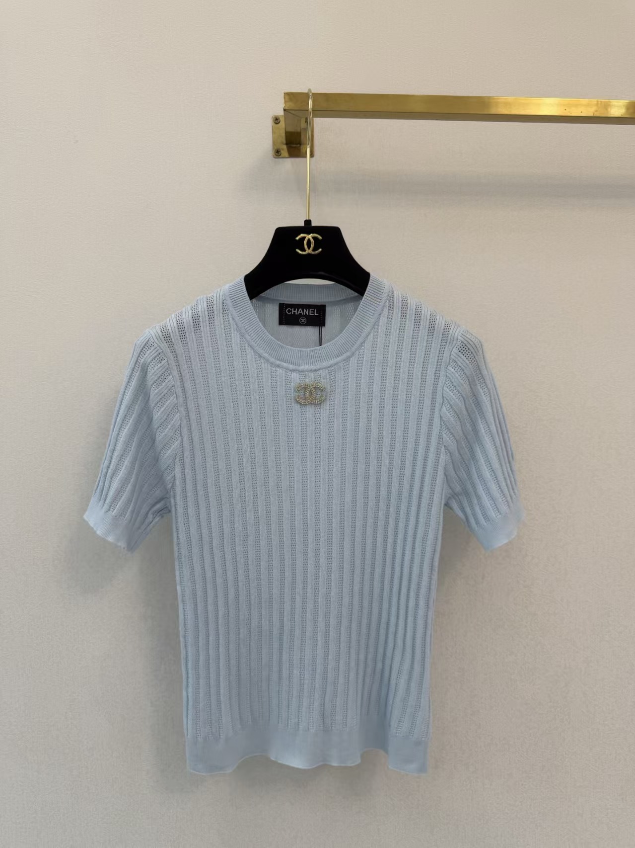 Cha Little Fragrance Style Knitted Short Sleeve