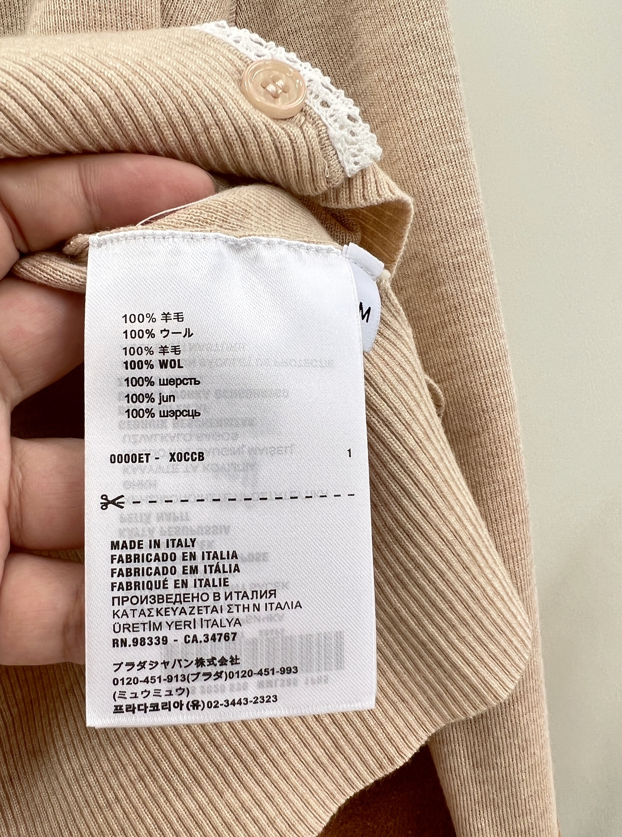 Mi 26 Spring/Summer Lace Trim V-Neck Knit Cardigan