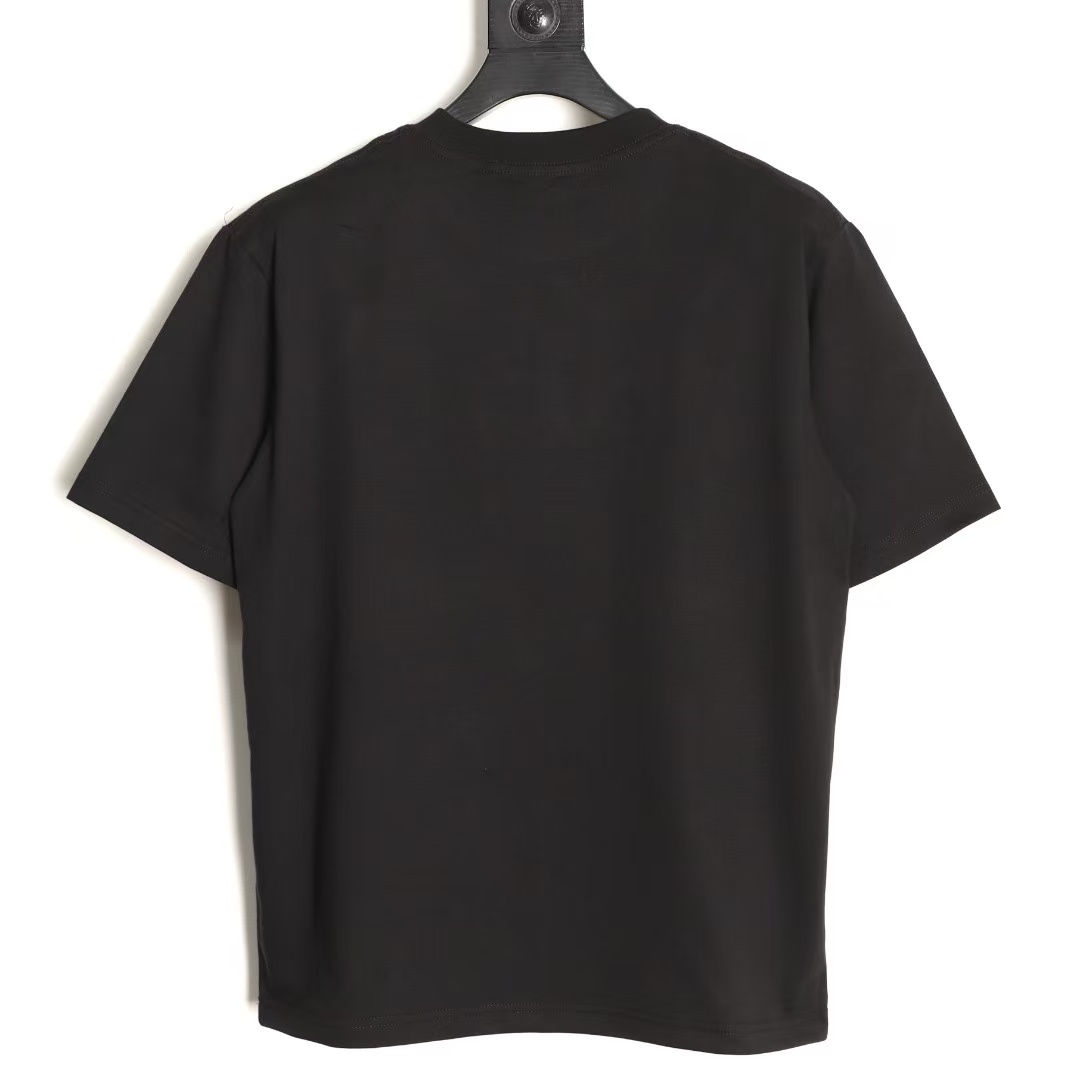 GU 26Gradient Embroidered Letter Crew Neck T-Shirt Luxury Short Sleeve Cotton Tee