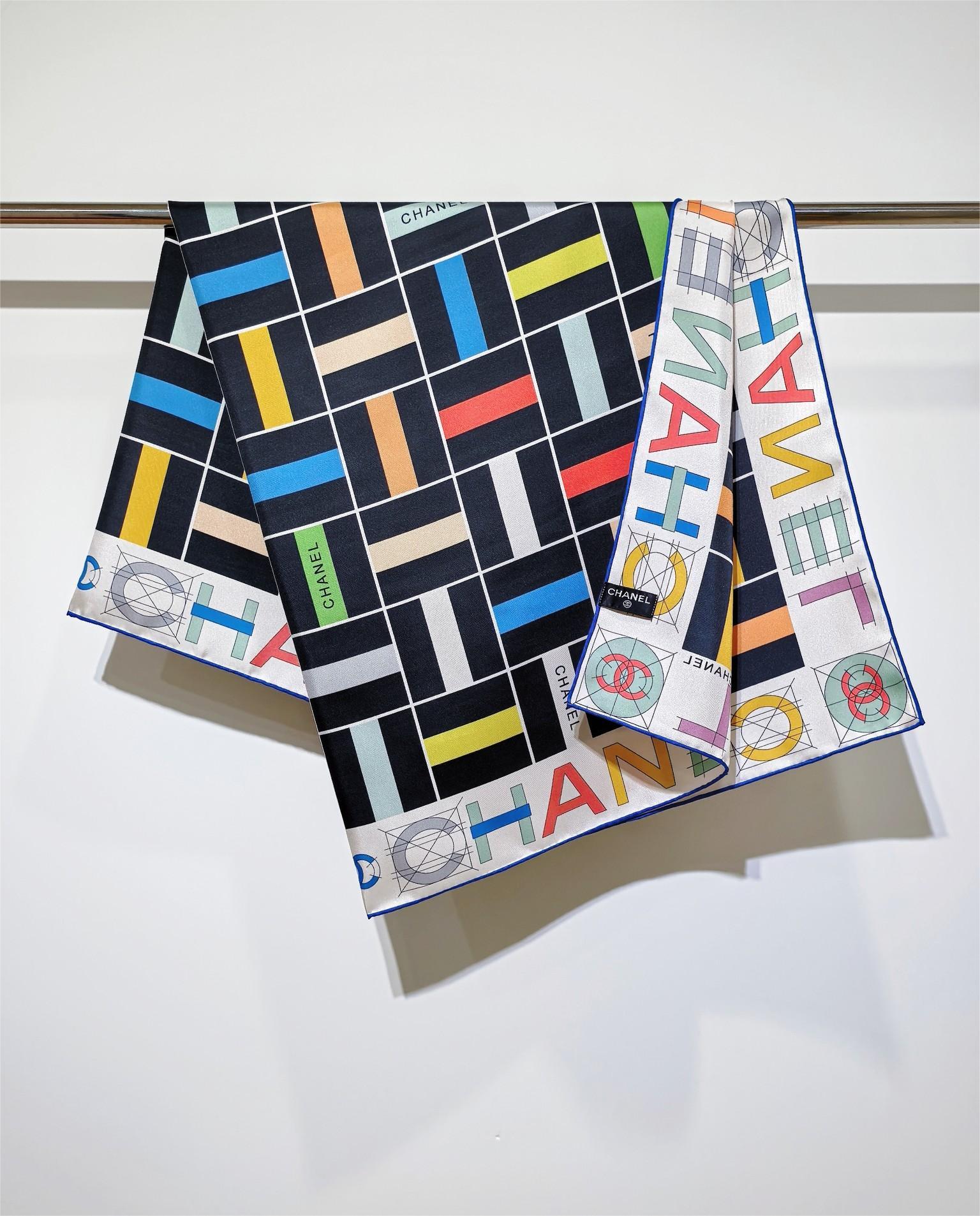 CHANE 90x90cm Twill Silk Square Scarf