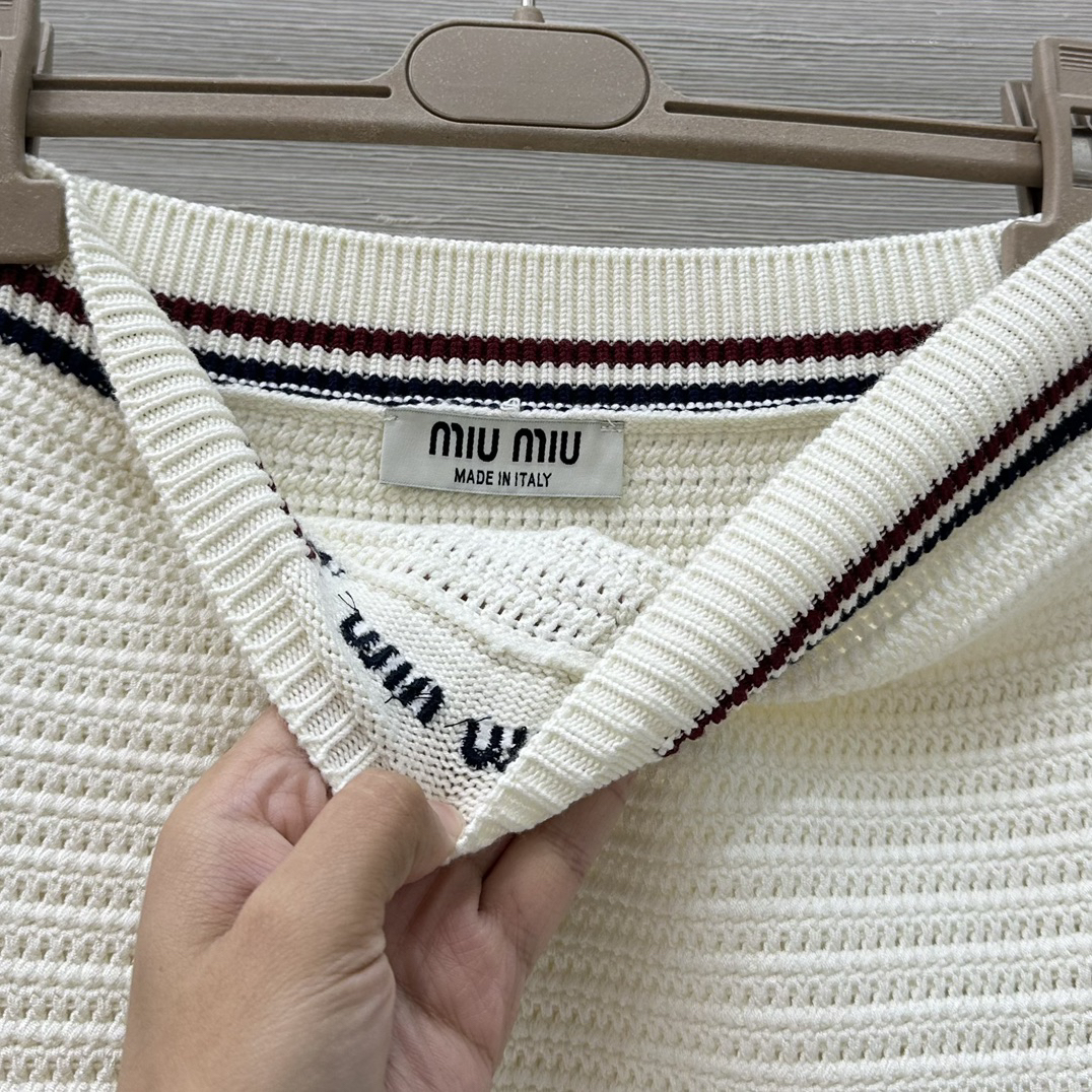MIU25SS striped knit half skirt
