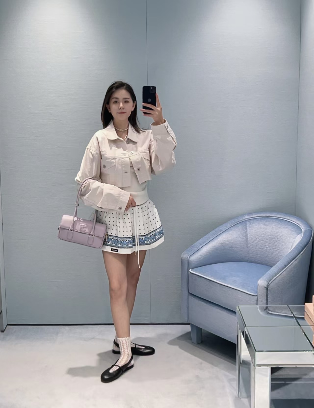 Mi*26ss New Arrival Polka Dot Print Mini Skirt