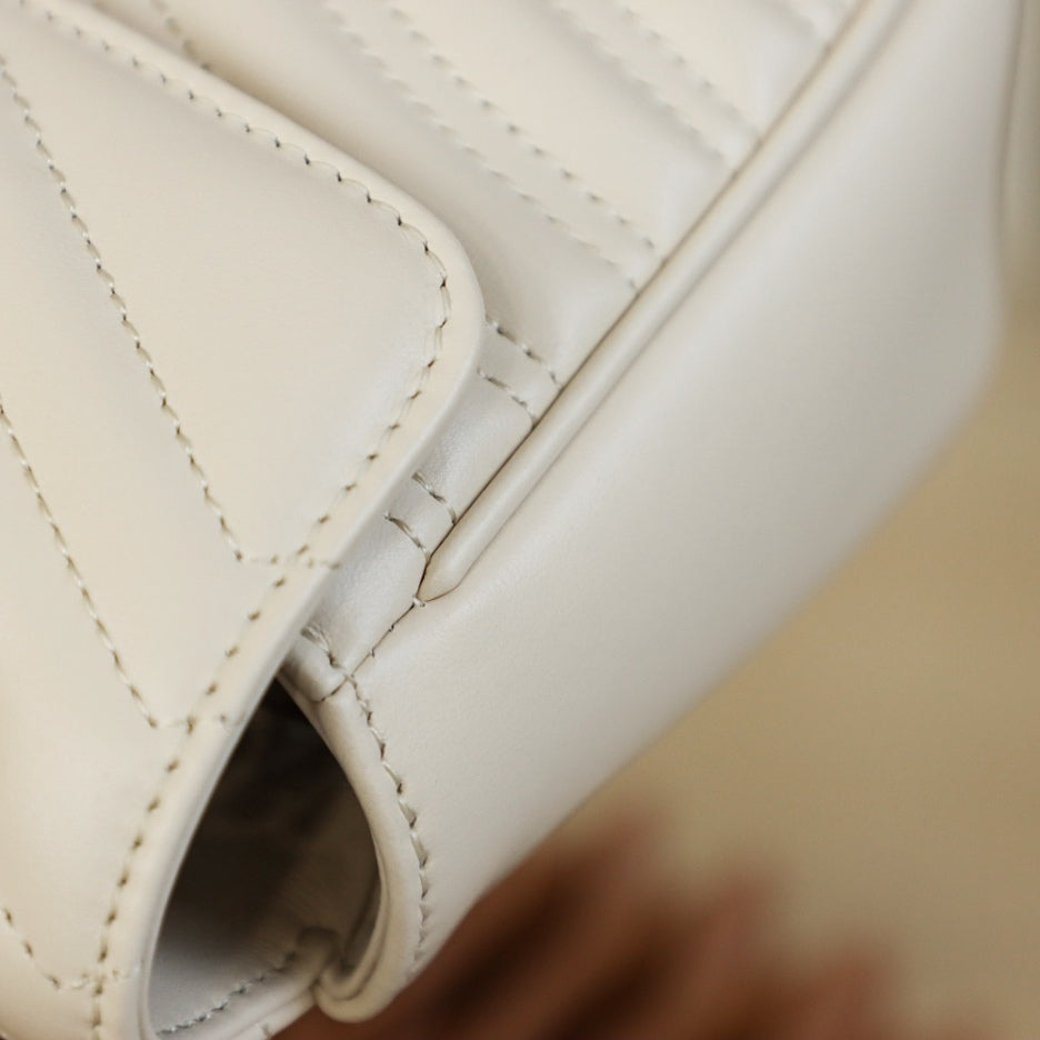 white Small GG Marmont 2.0 Shoulder Bag