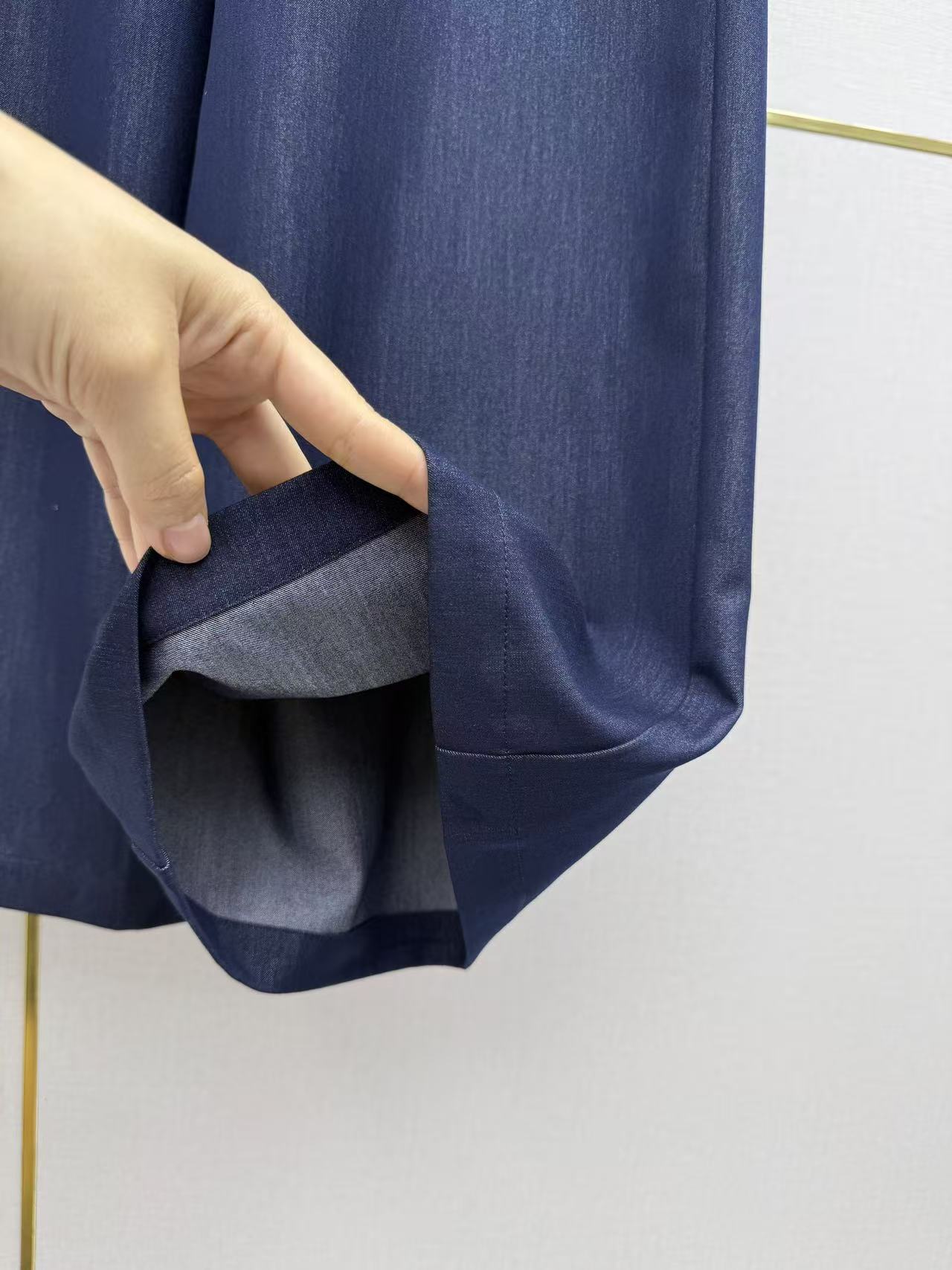 PR 26 Soft Denim Elastic Waist Wide Leg Trousers