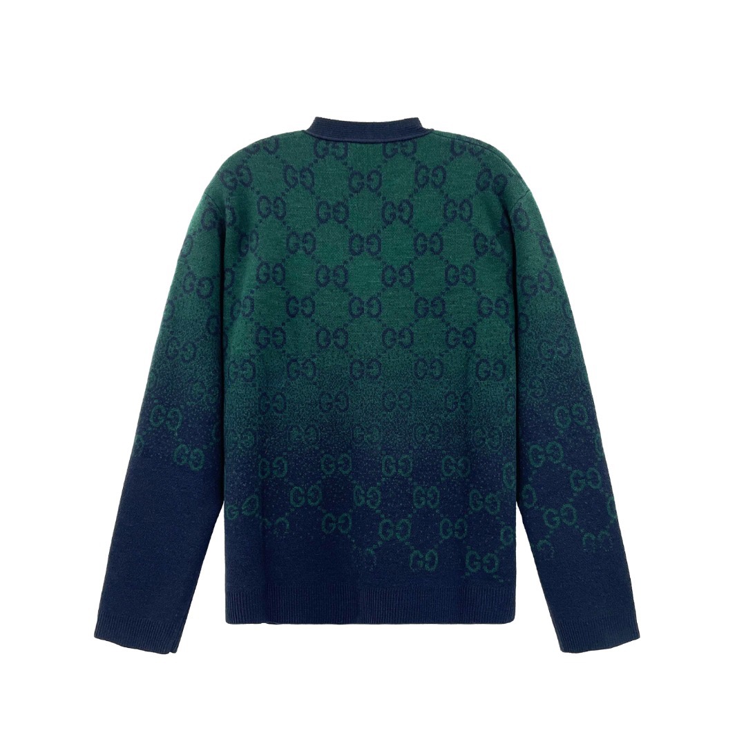 GG Gradient Printed Sweater Cardigan