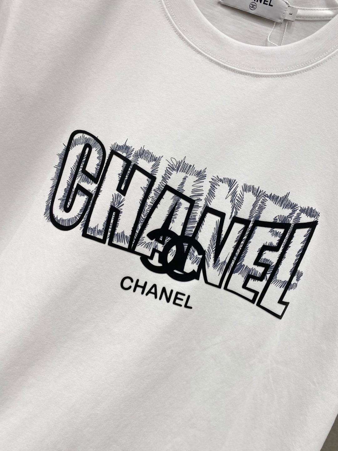 CHAN Skeleton Letter Print T Short Sleeve Shirt