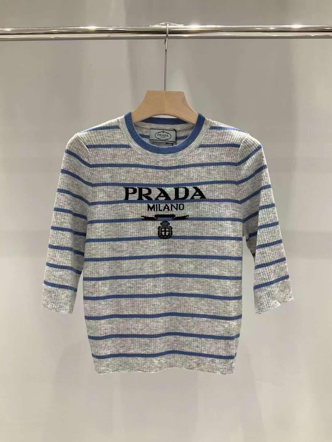 PR Striped knit short sleeves