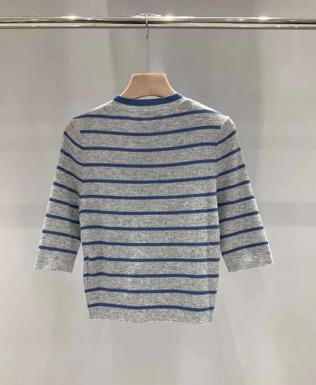 PR Striped knit short sleeves