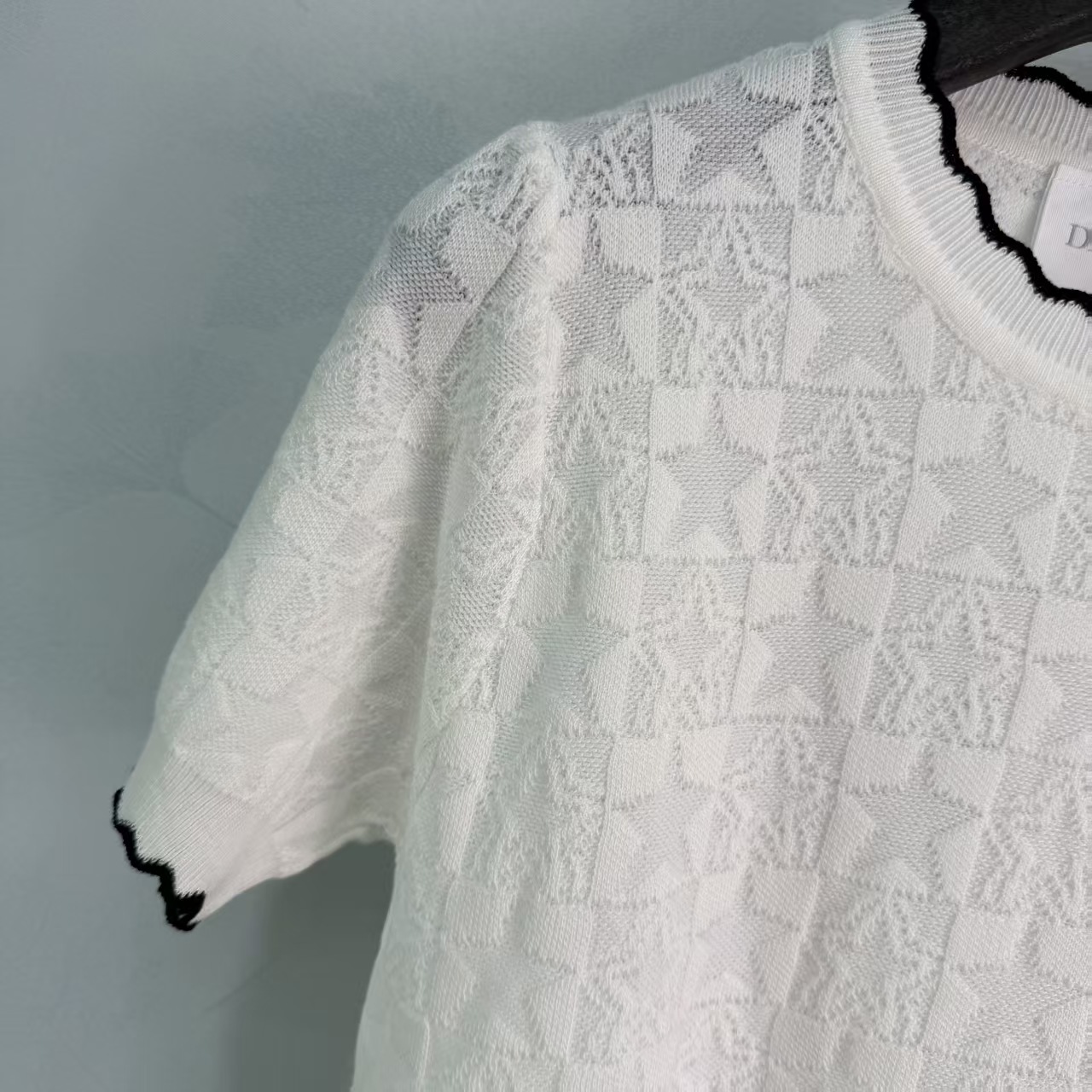 Di* 2026 Spring/Summer New Star Jacquard PatternKnitted Short Sleeve