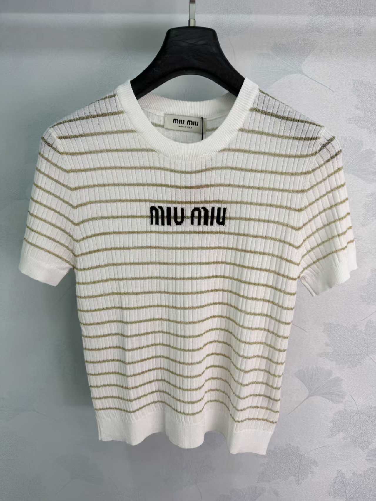 Mi*26 Spring/Summer New Striped Knit ShortSleeve