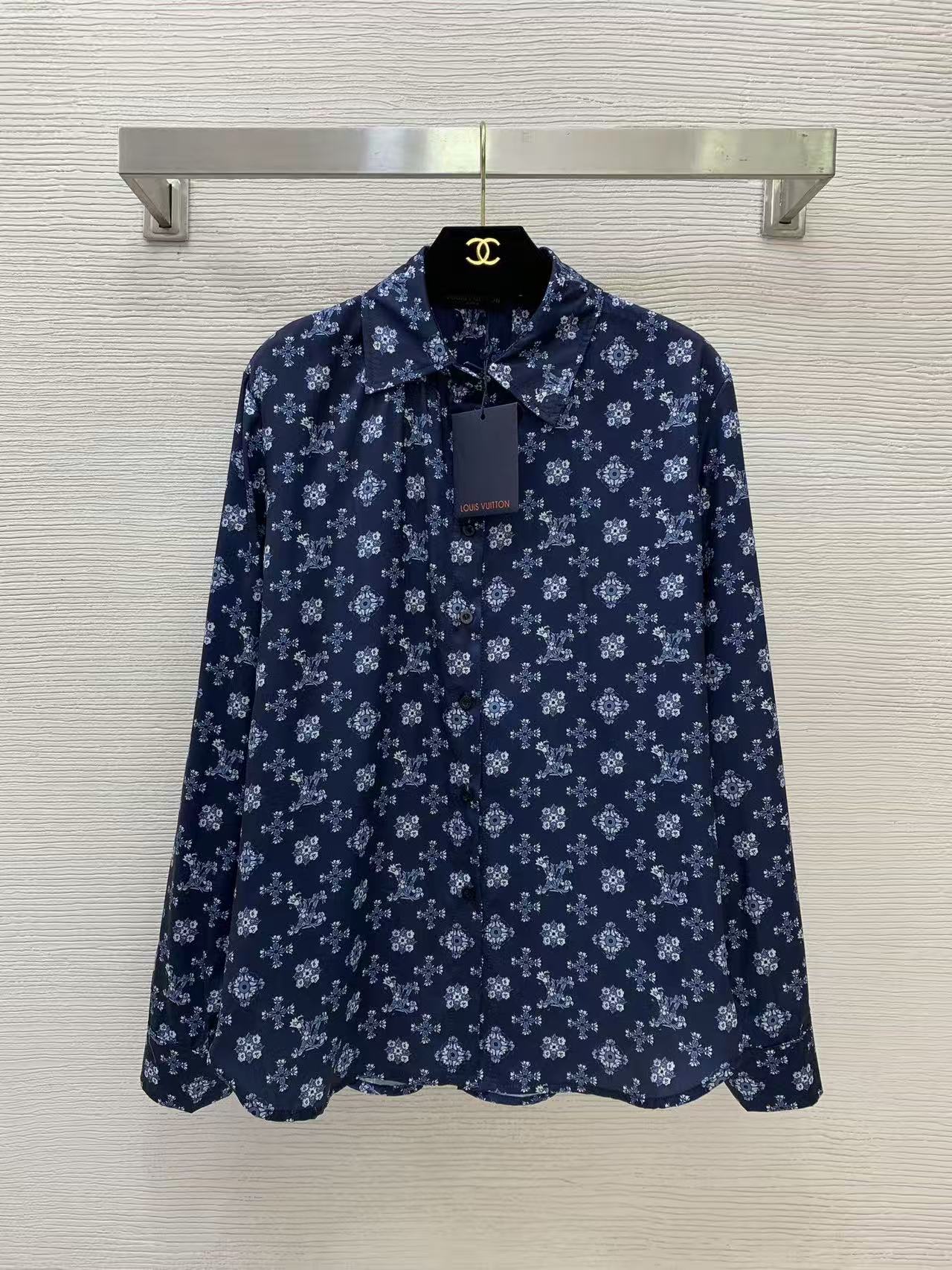 LO 26All Over Mini Paisley Pattern Button Down Loose Blouse