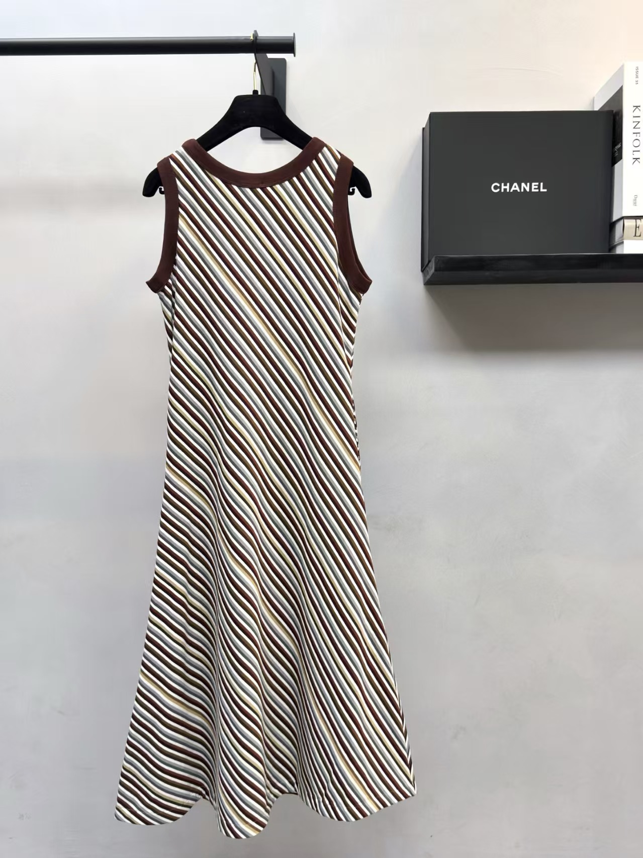 Cha Diagonal Stripe Sleeveless Dress