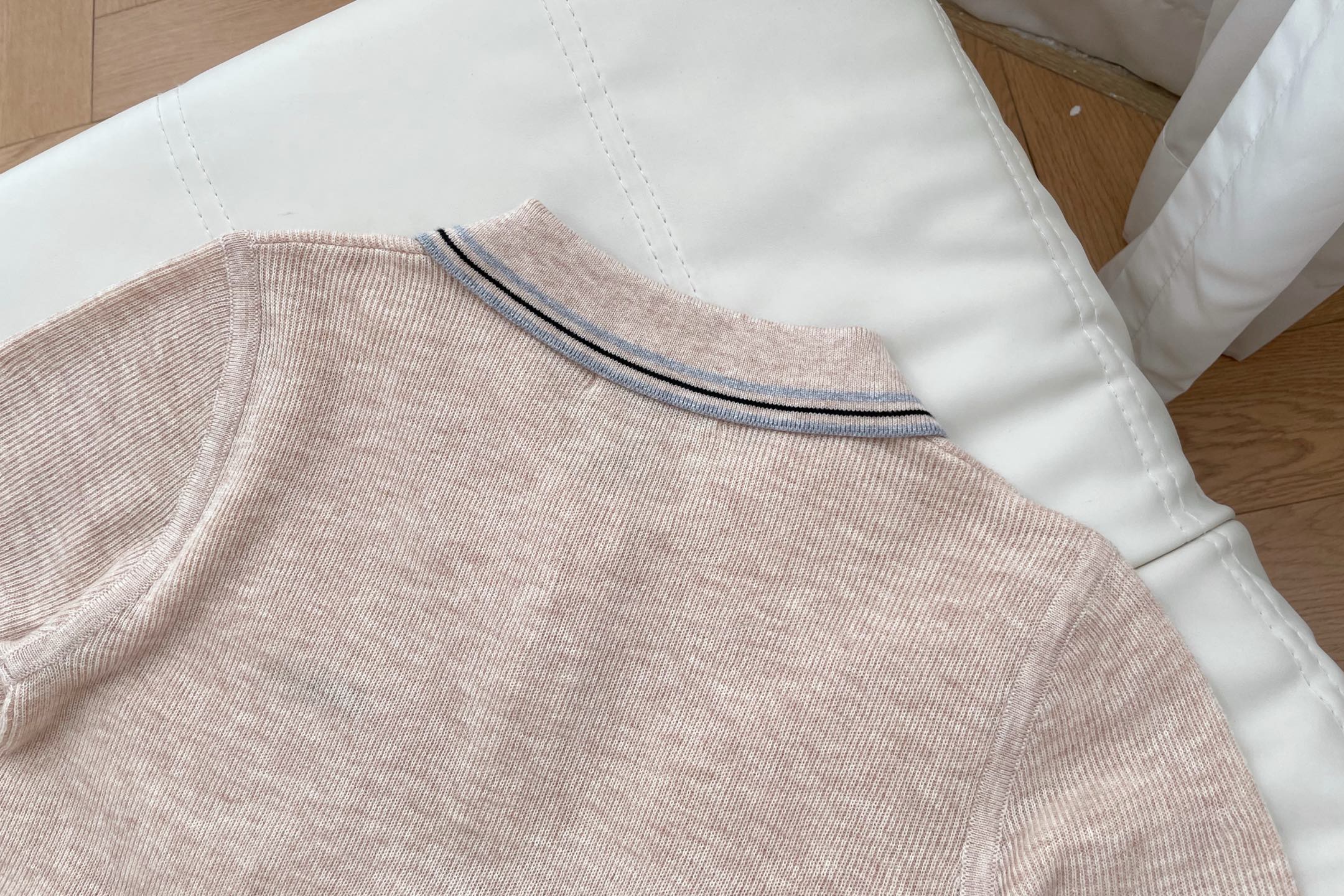 Mi short-sleeved knitted polo shirt