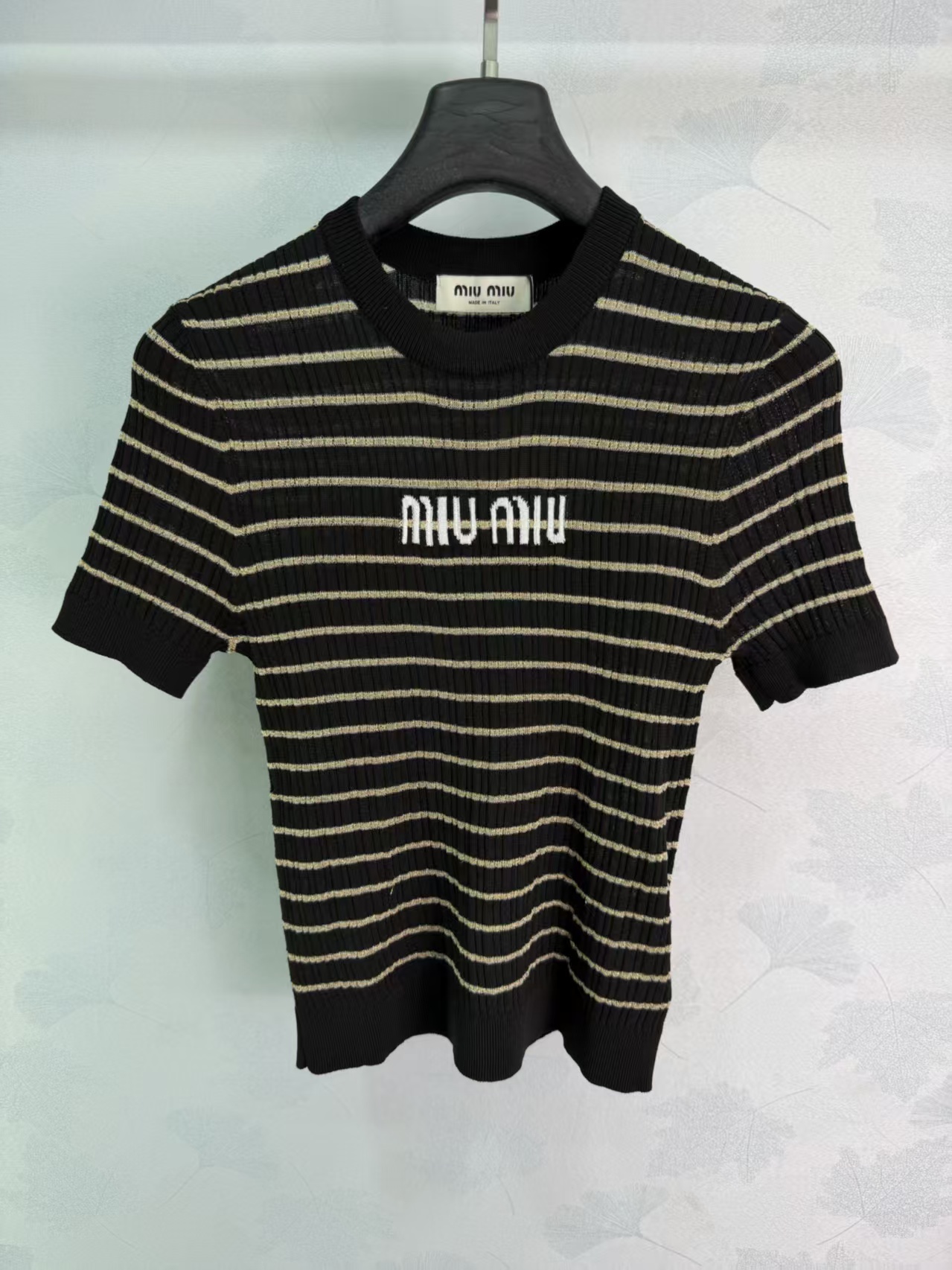 Mi*26 Spring/Summer New Striped Knit ShortSleeve