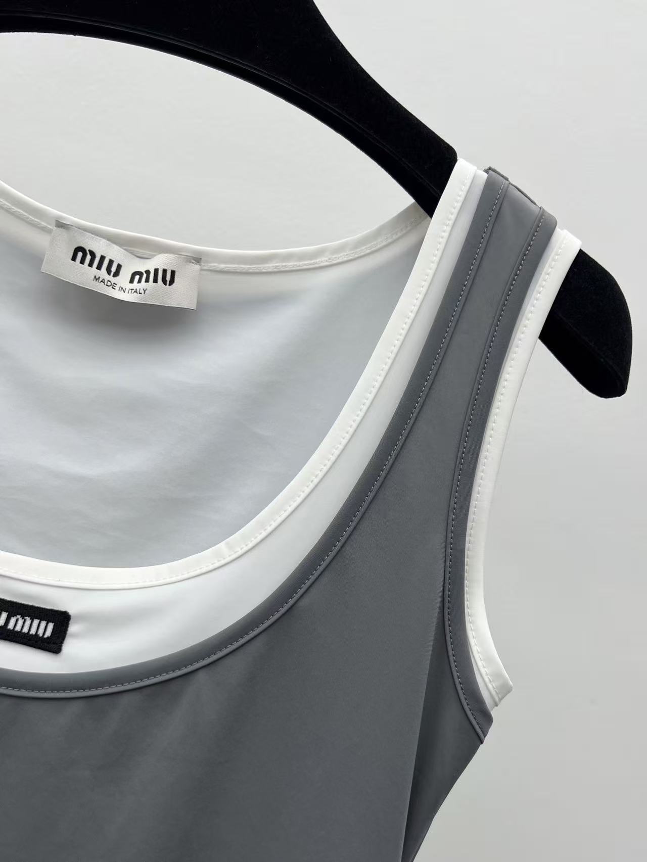mi 26 Minimal Label Patch Double Layer Camisole Dress