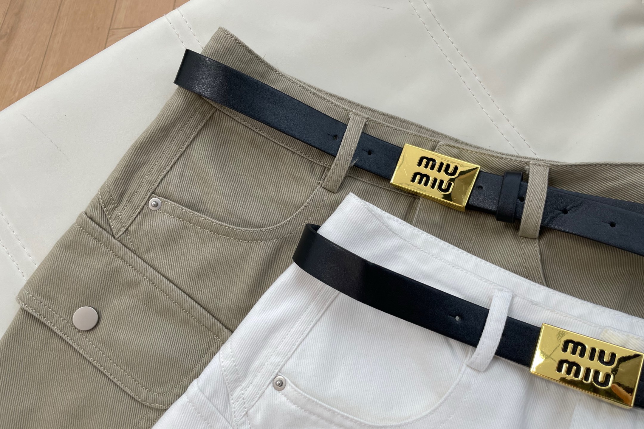 Mi Utility Style Belted Denim MiSkirt