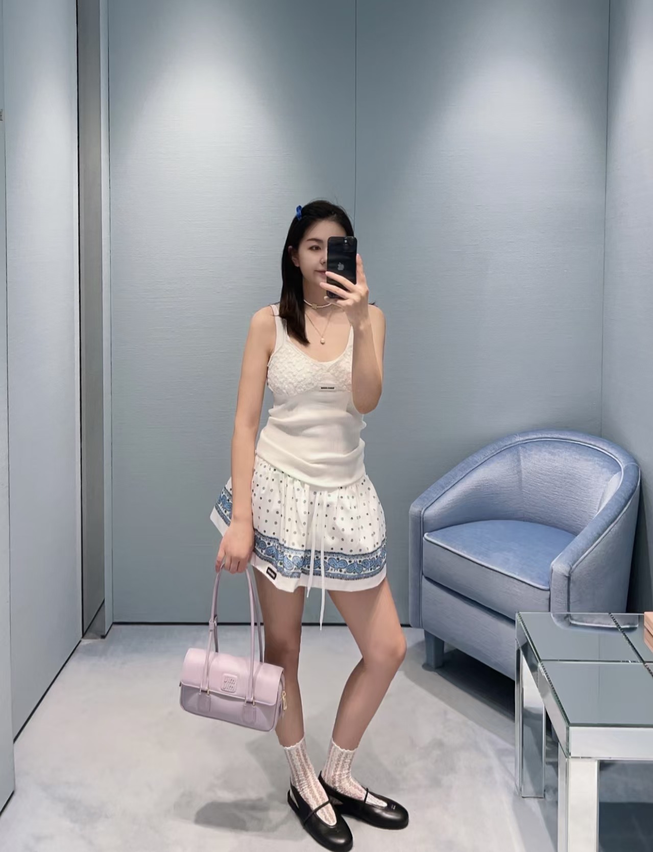 Mi*26ss New Arrival Polka Dot Print Mini Skirt