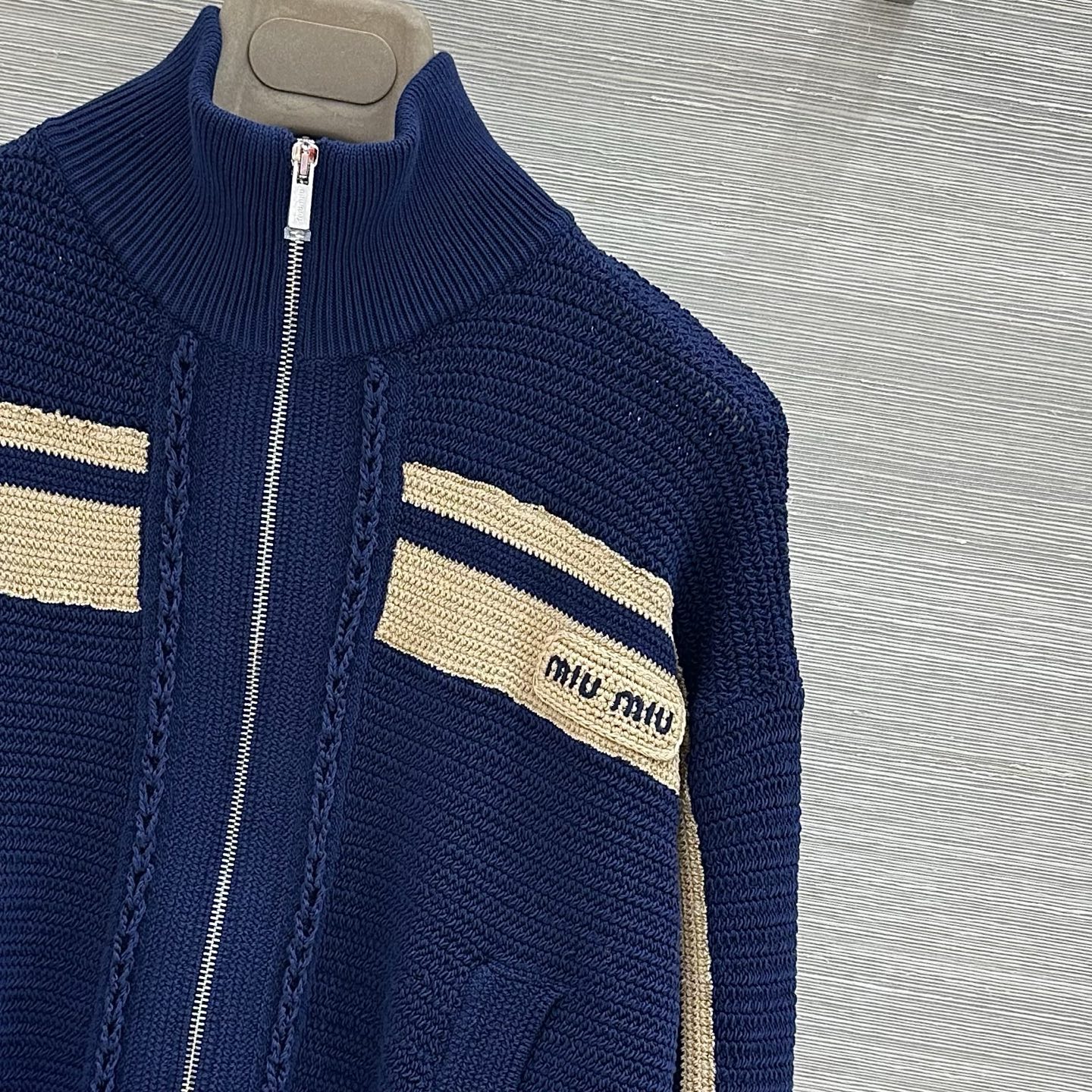 Mi 26 Spring/Summer new arrival, crochet design knitted sportsjacket