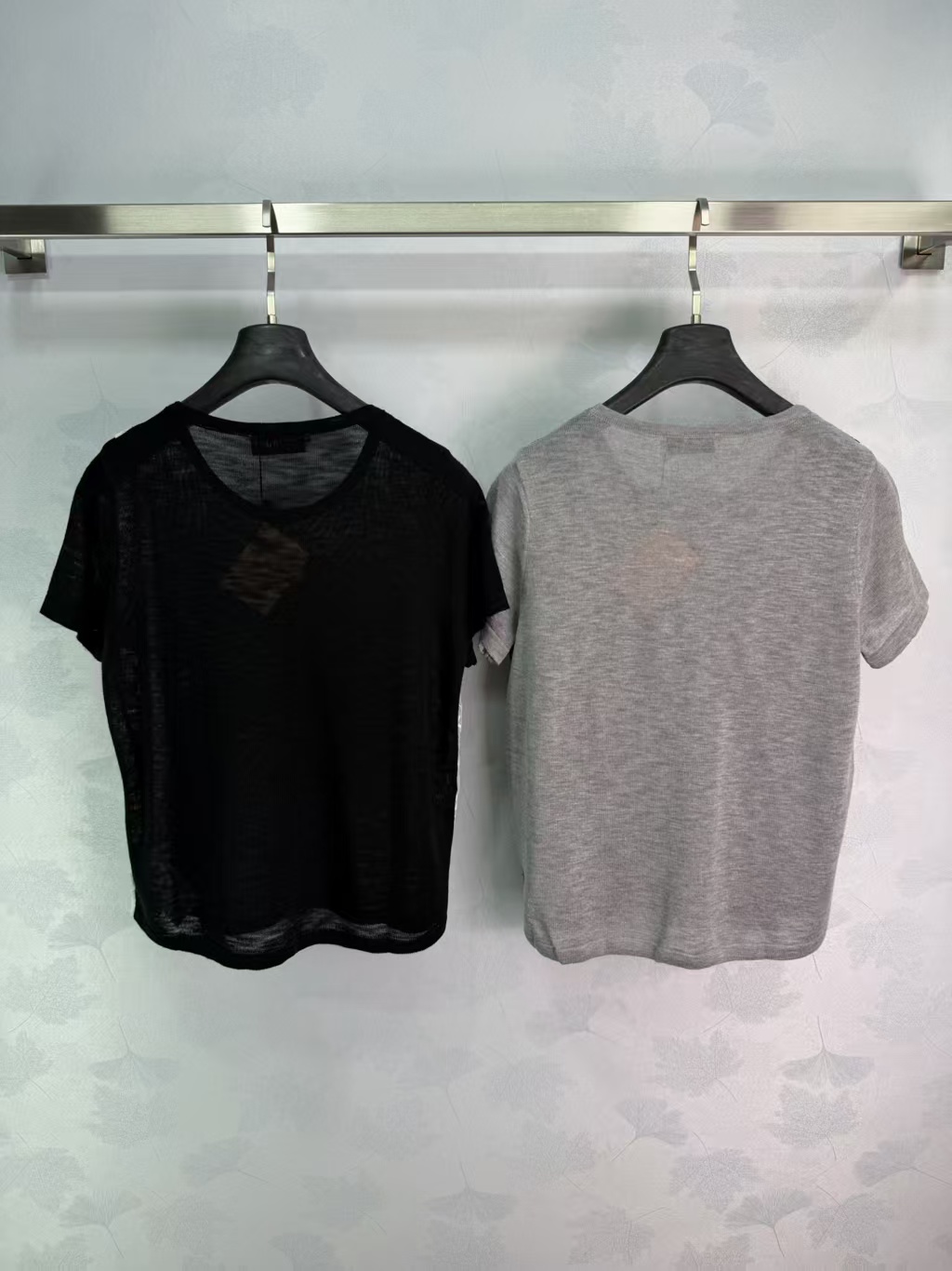 Mi 2026 Spring/Summer New Color-Block Fake Two-Piece Knit Short Sleeve