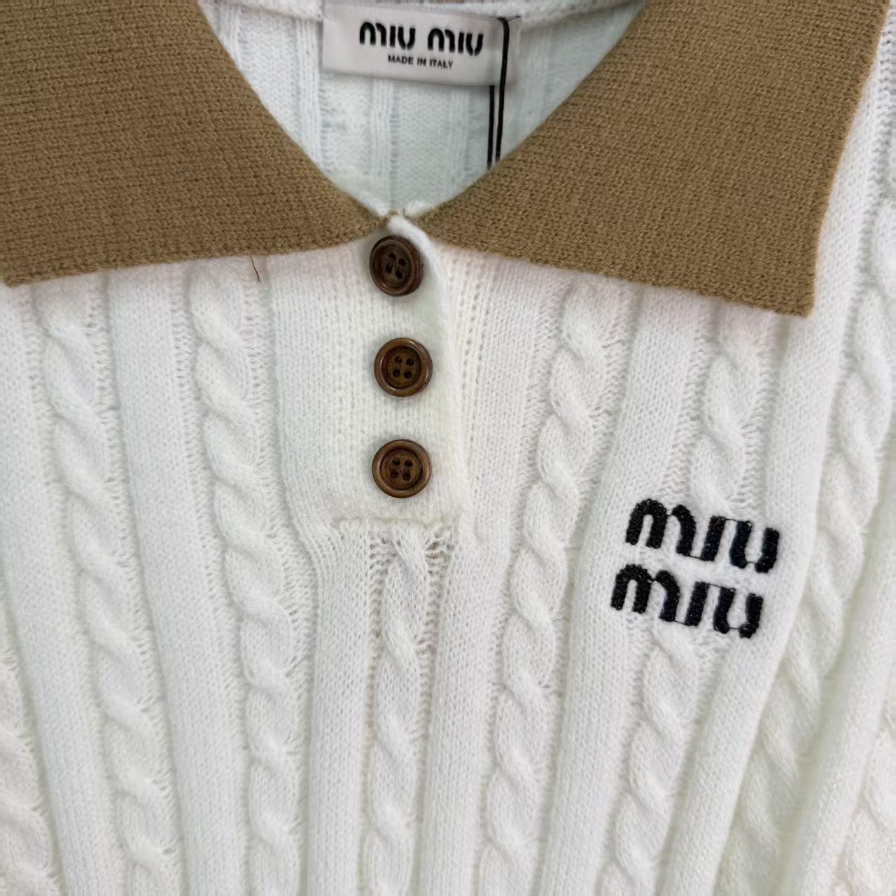 Mi* 2026 Early Autumn New Color-block Fake Two-piece Lapel Knitted Long Sleeve Sweater