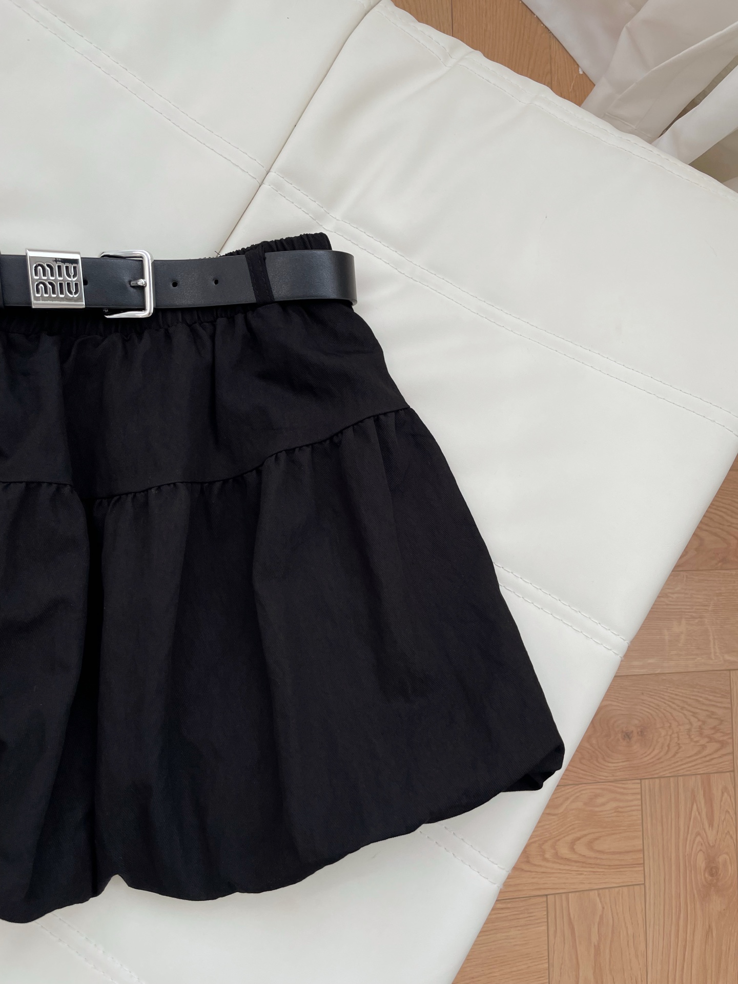 Mi-style bud puffy mini skirt