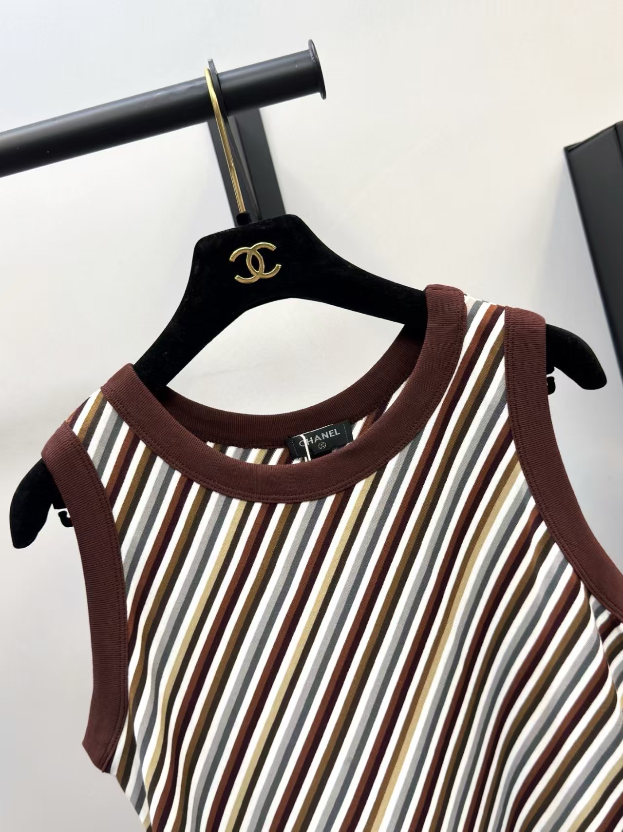 Cha Diagonal Stripe Sleeveless Dress