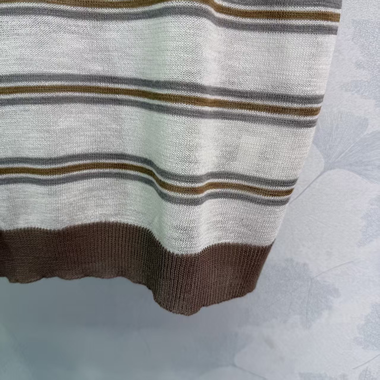 Cha* Striped Knit Vest, made of soft knit material