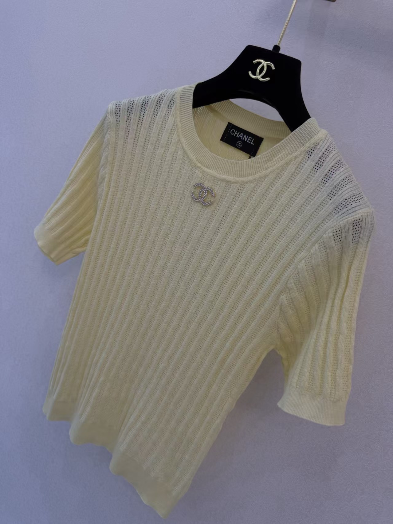 Cha Little Fragrance Style Knitted Short Sleeve