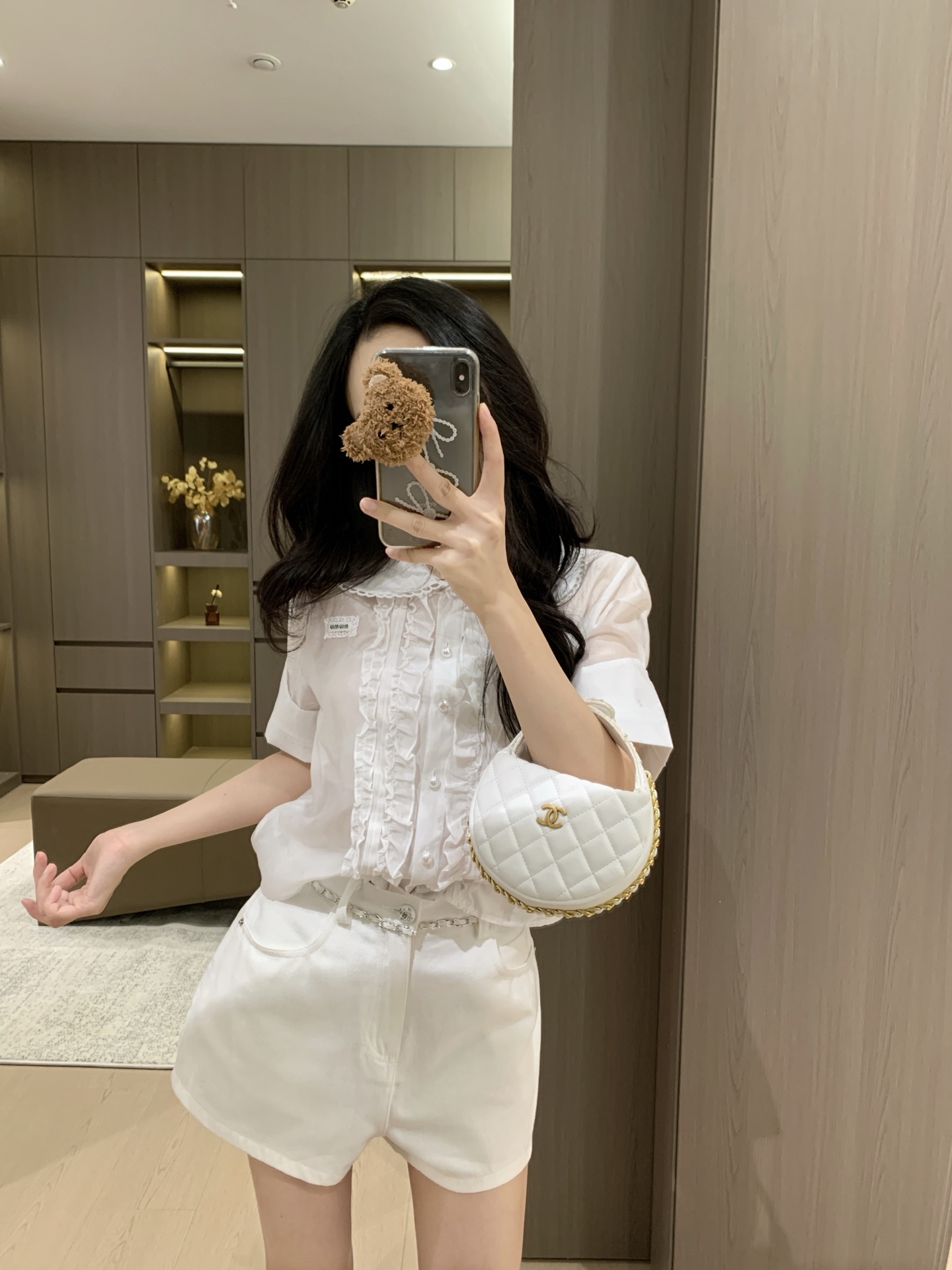 Mi New Arrival: Pure Desire Ruffled Peter Pan Collar Short Sleeve Shirt