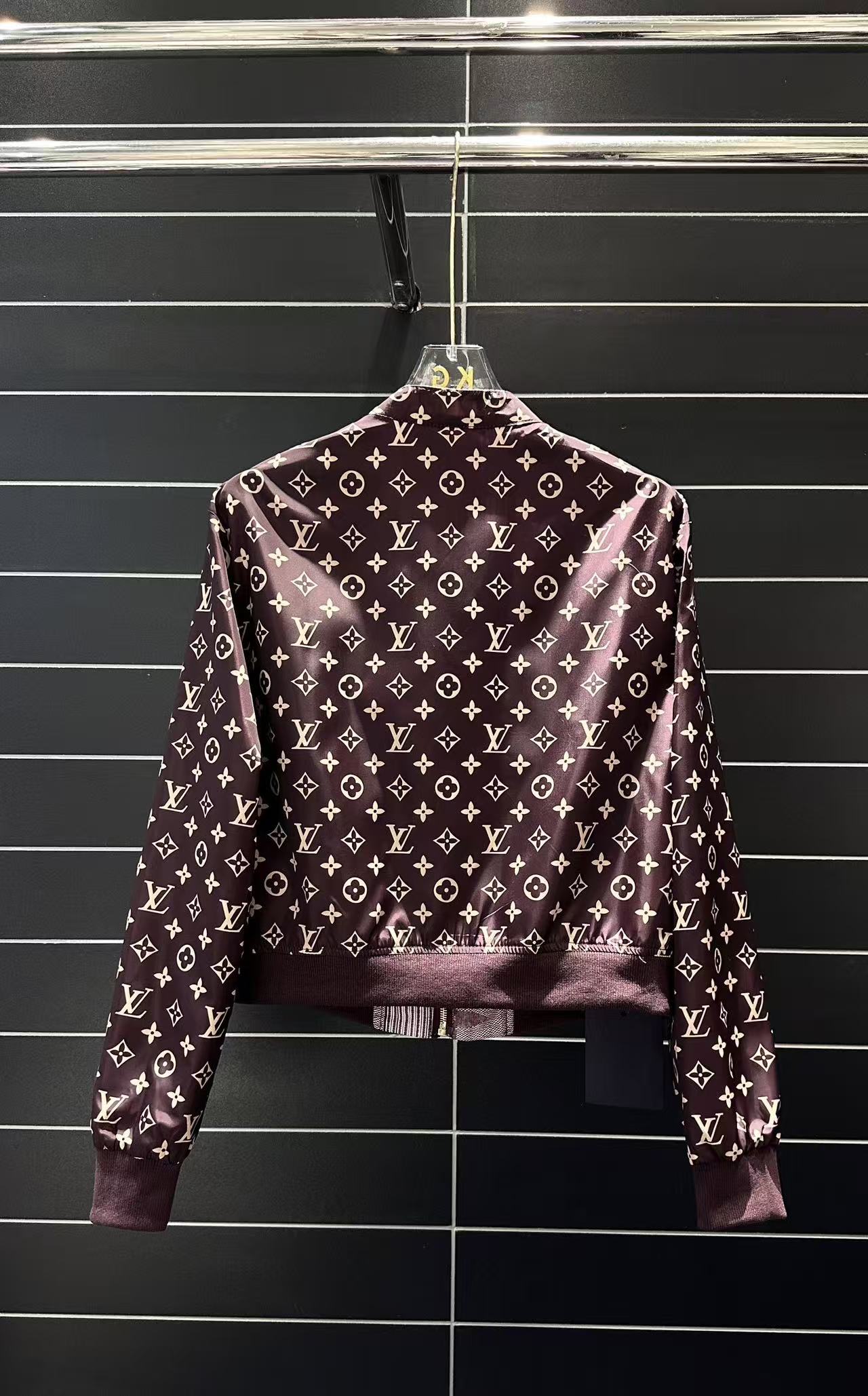 LO 26 Dark Brown All Over Print Bomber Jacket
